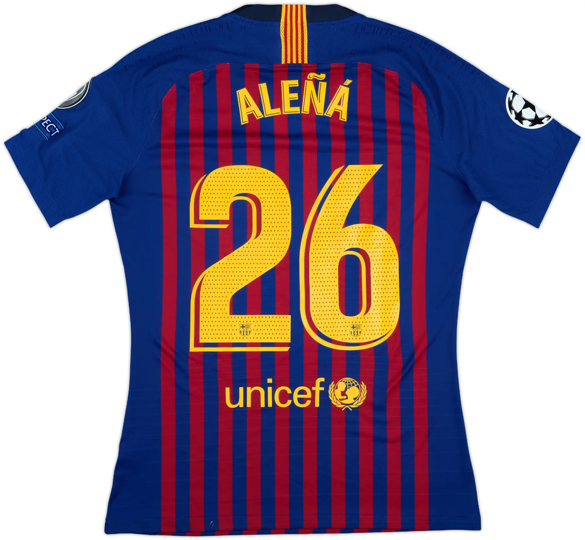 2018-19 Barcelona Match Issue Champions League Home Shirt Alena #26