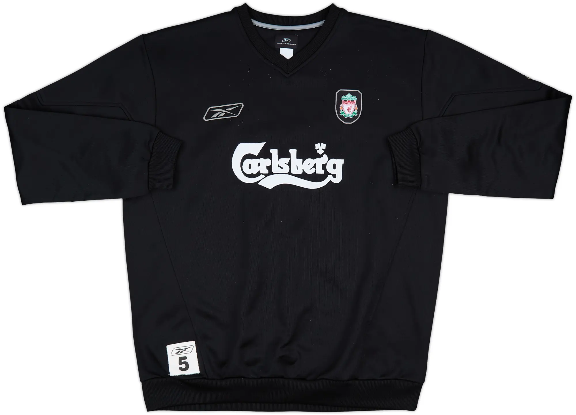 2003-04 Liverpool Reebok Player Issue Sweat Top #5 (Baros) - 8/10 - (XL)