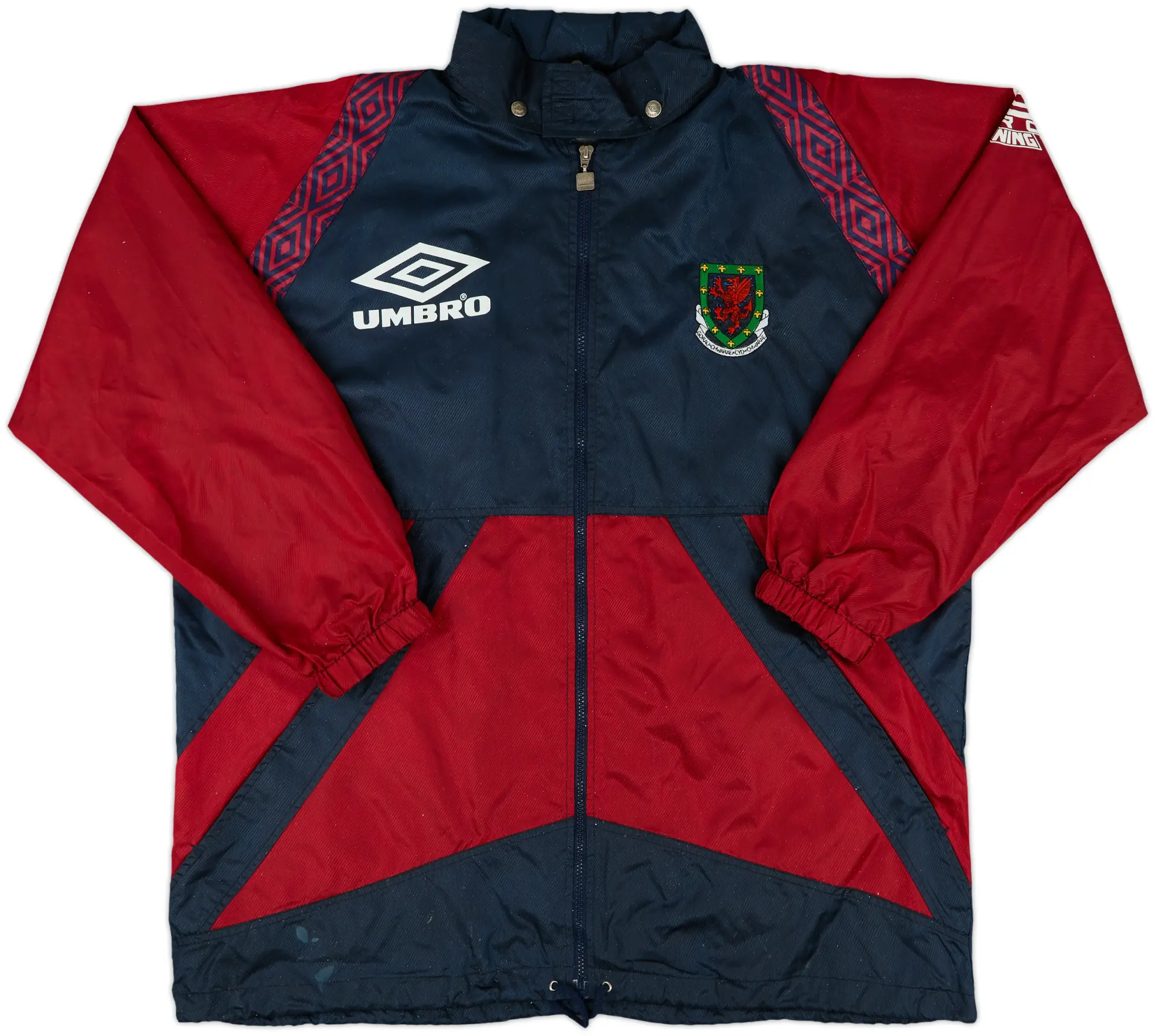 1994-96 Wales Umbro Hooded Rain Jacket - 8/10 - (L)