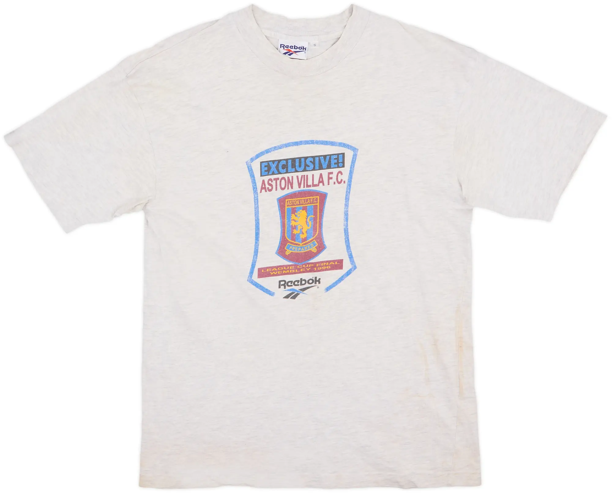 1995-96 Aston Villa Reebok League Cup Final 1996 Cotton Tee - 6/10 - (S)