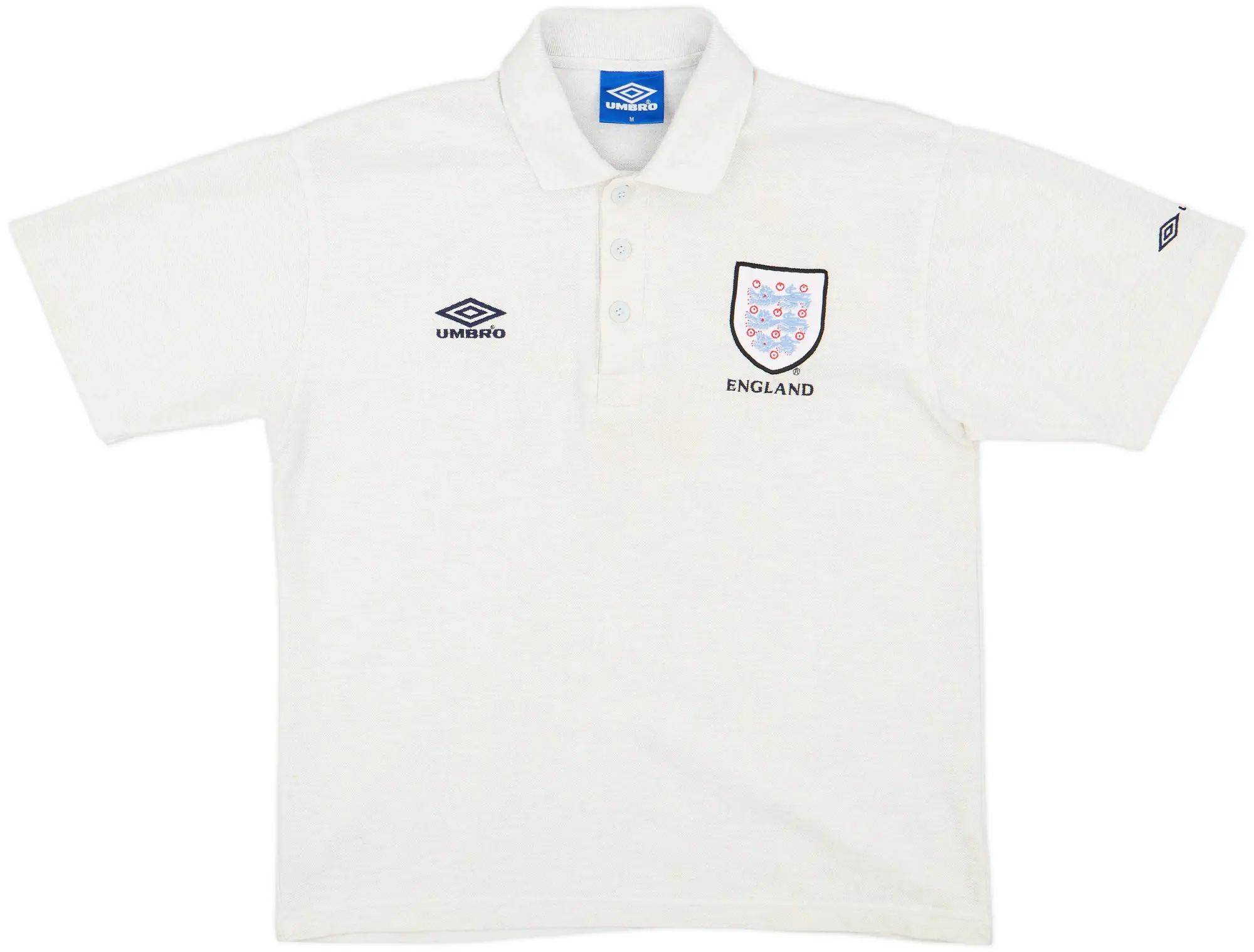 1995-97 England Umbro Polo Shirt - 8/10 - (M)