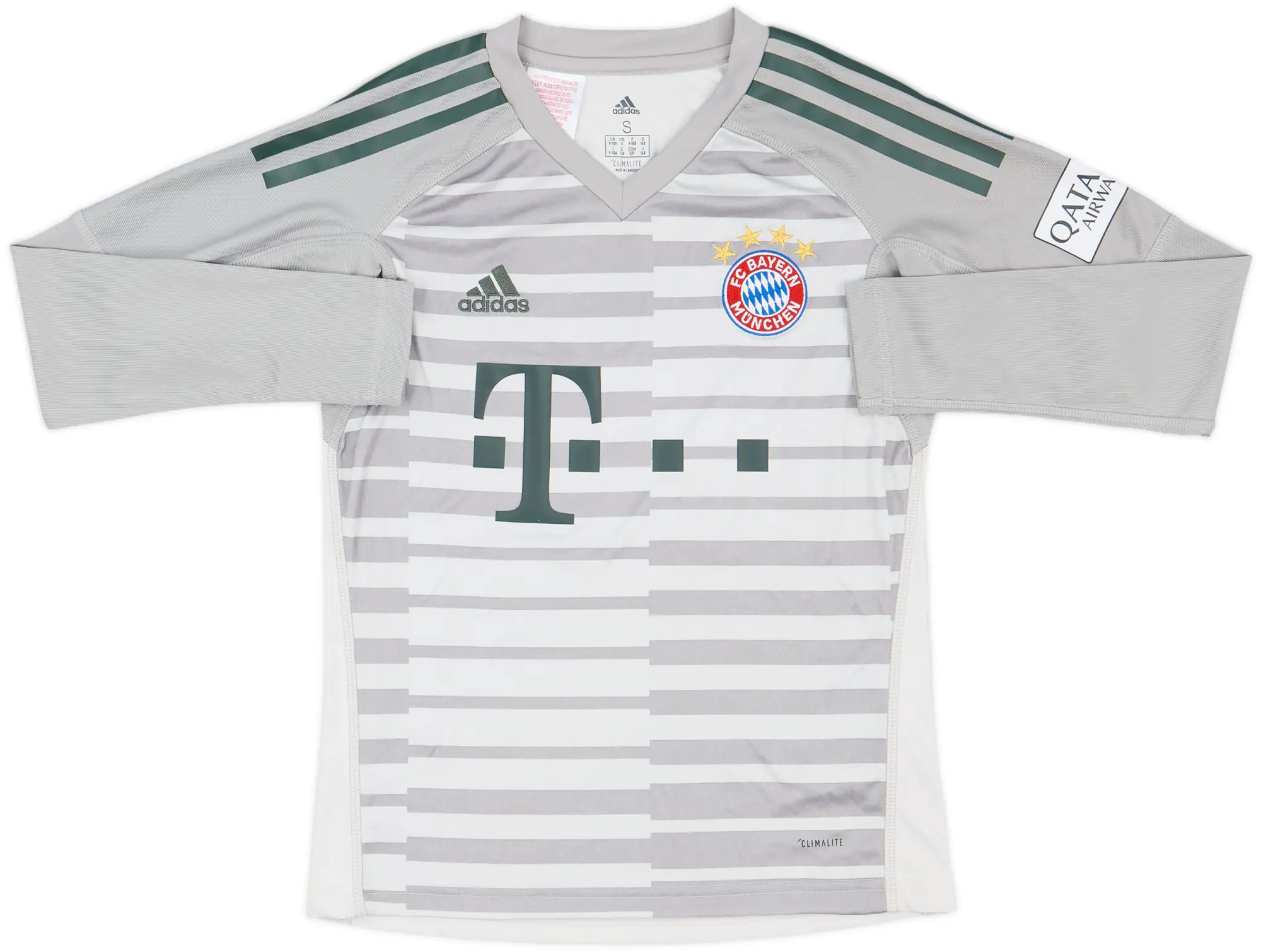 adidas Bayern Munich Boys LS Goalkeeper Home Shirt 2018/19