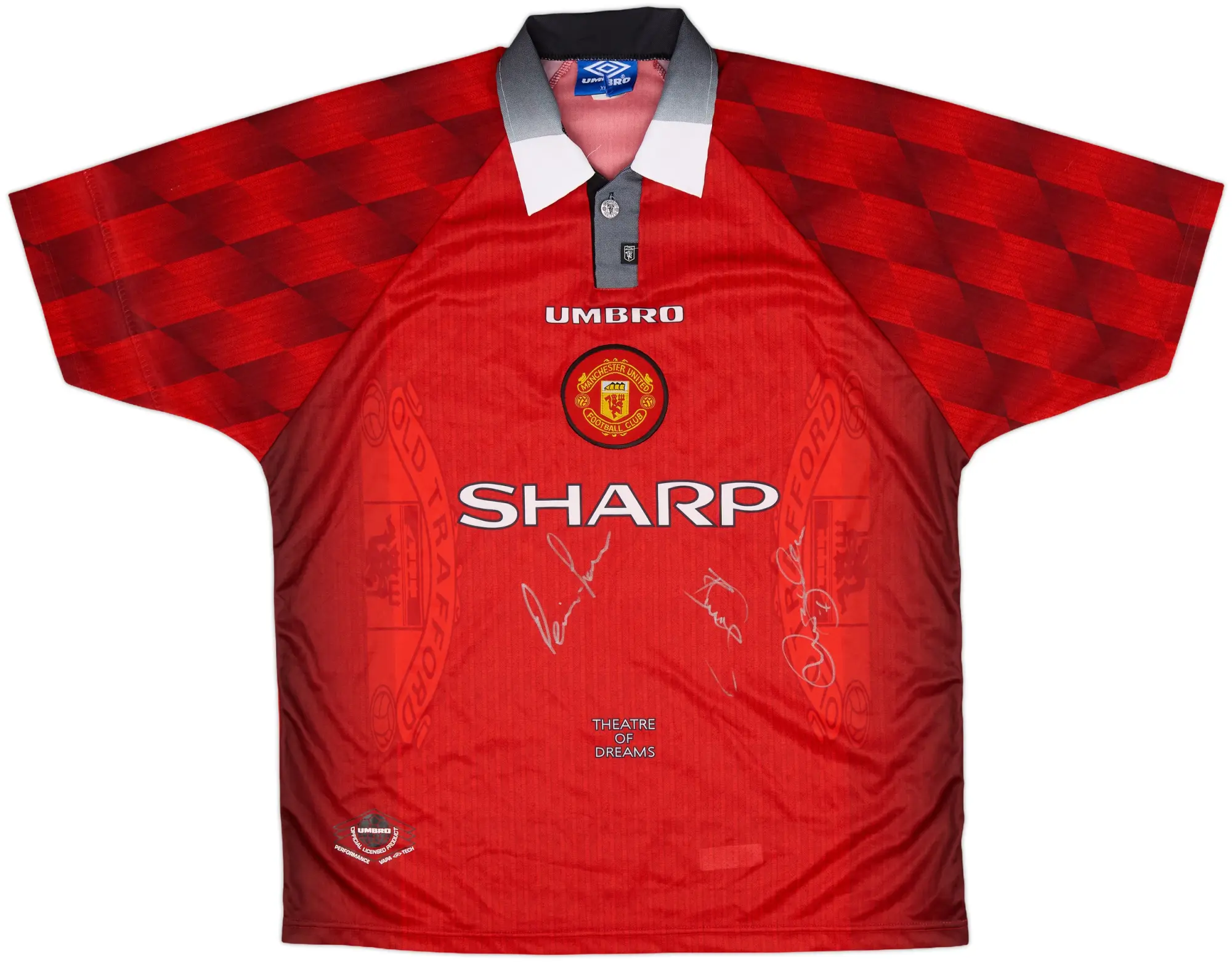1996-98 Manchester United Signed Home Shirt - 8/10 - (XL)