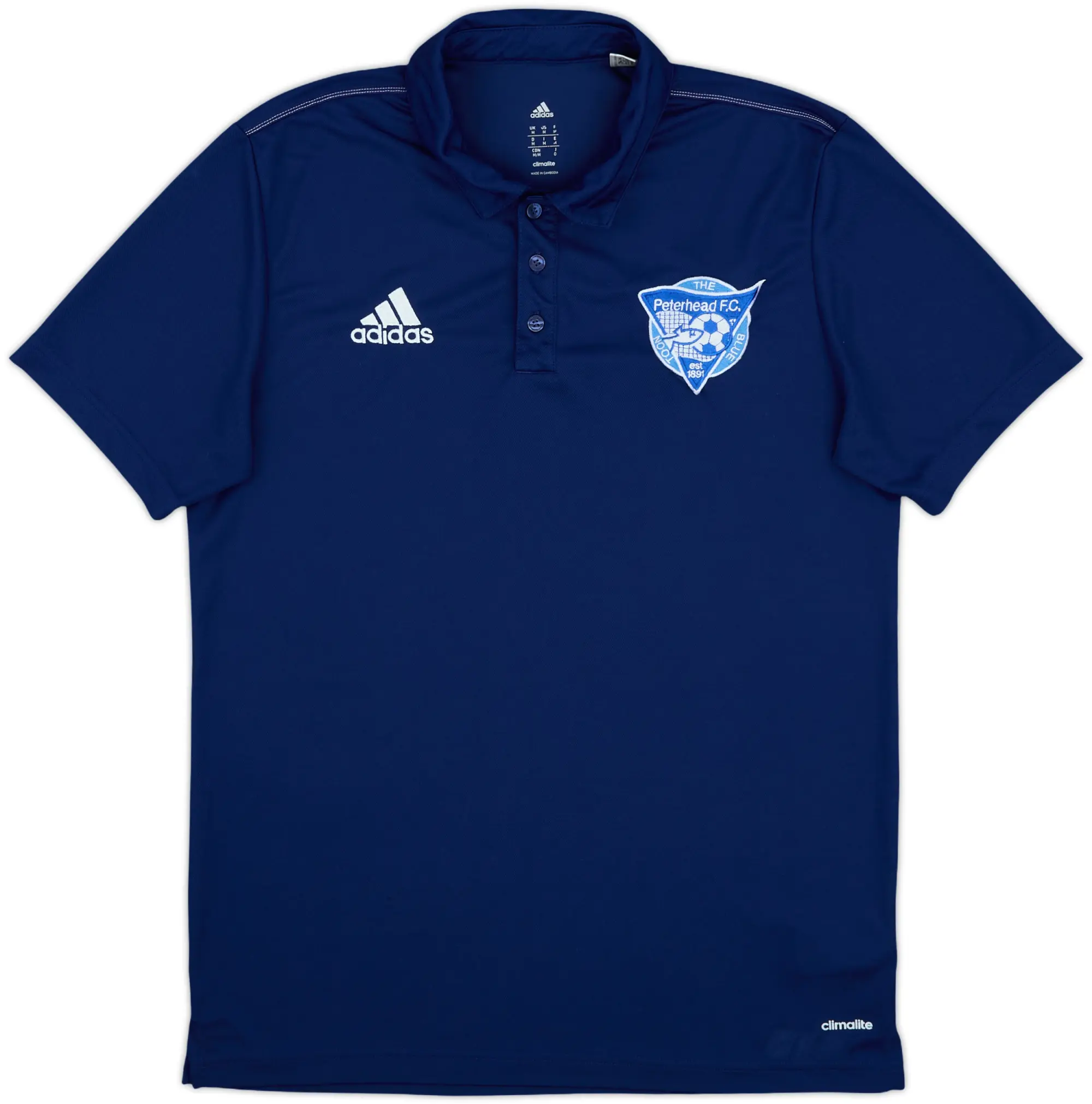 2016-17 Peterhead adidas Polo Shirt - 9/10 - (M)