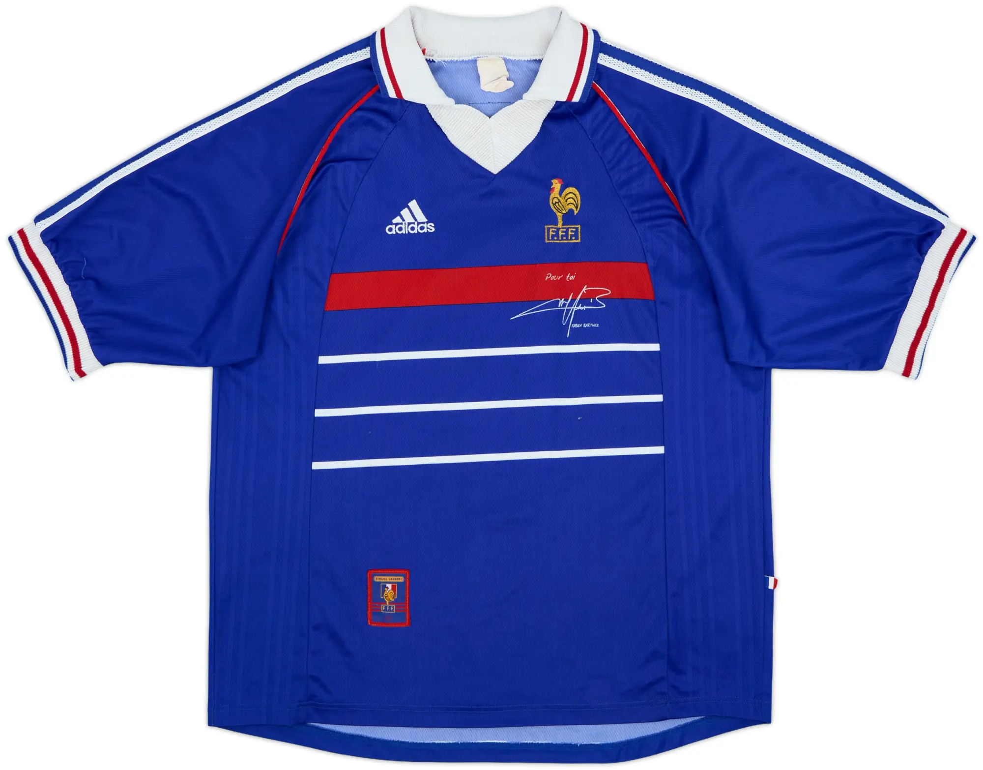 adidas France Mens SS Home Shirt 1998