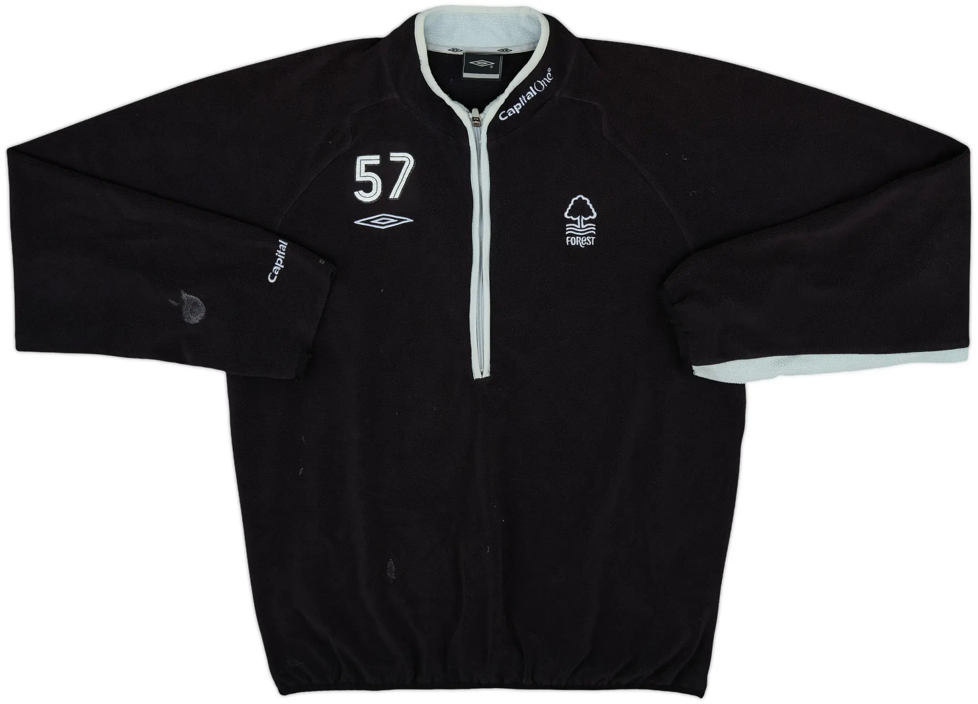 2006-07 Nottingham Forest Player Issue Umbro 1/2 Zip Fleece Jacket #57 - 8/10 - (L)