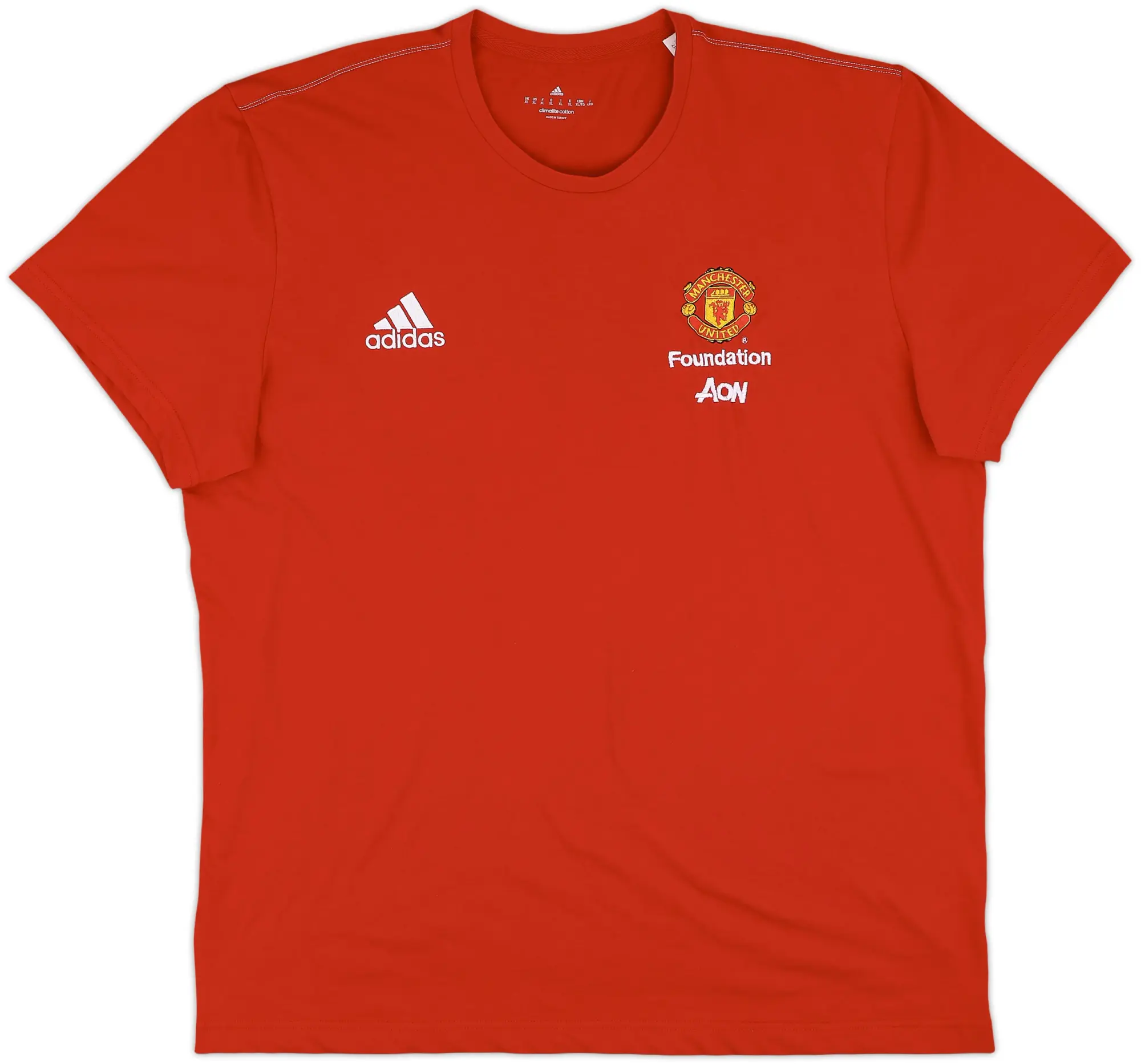 2017-18 Manchester United adidas Foundation Cotton Tee - 9/10 - (XL)