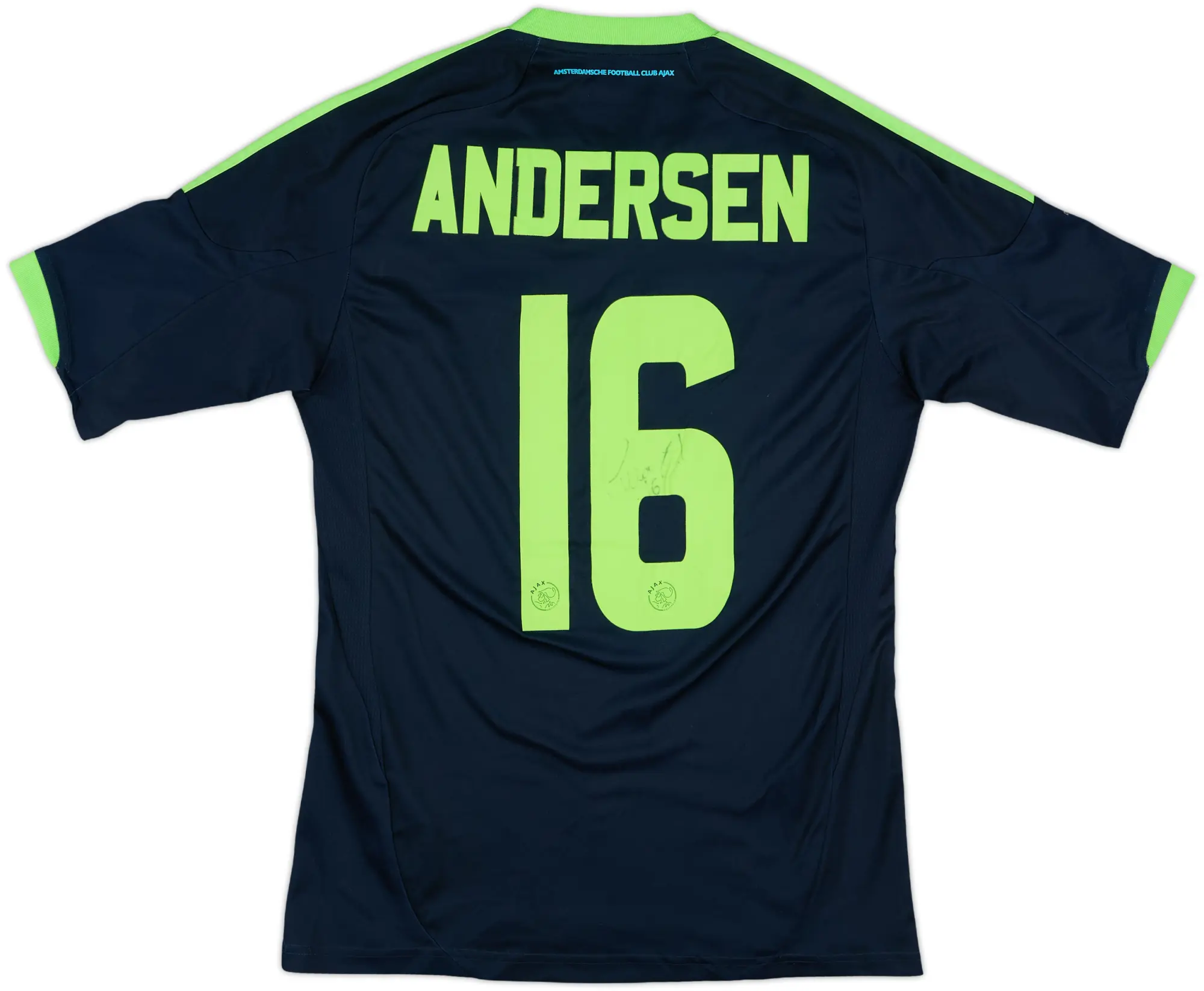 2012-13 Ajax Signed Away Shirt Andersen #16 - 8/10 - (S)