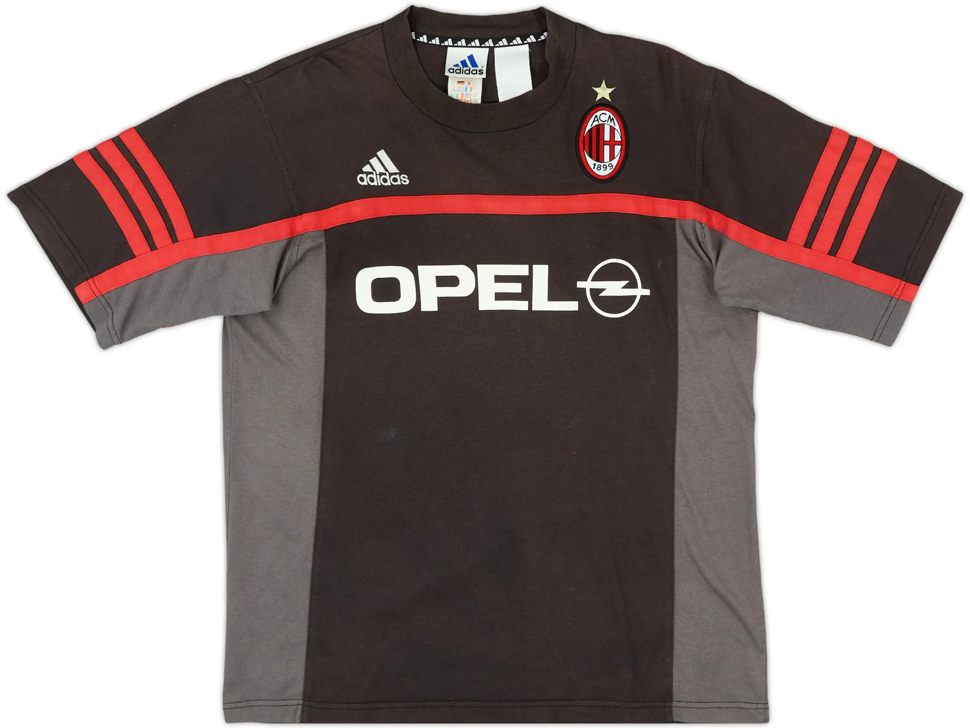 2000-01 AC Milan adidas Cotton Tee - 8/10 - (M/L)