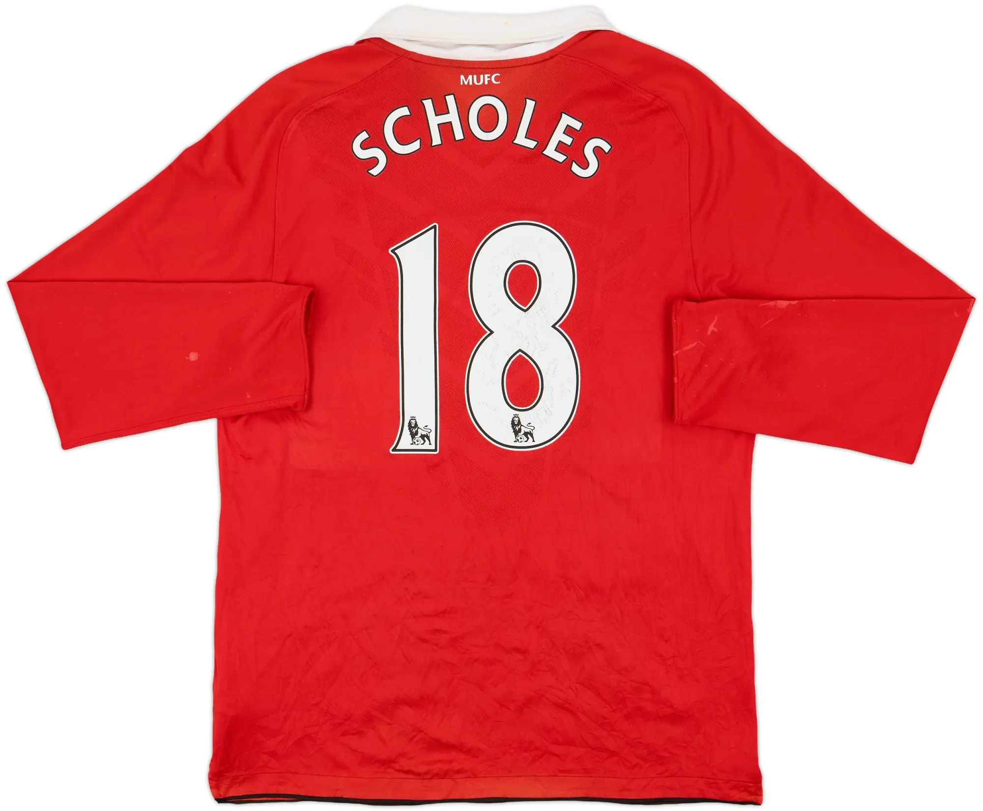 2010-11 Manchester United Home L/S Shirt Scholes #18 - 5/10 - (L)