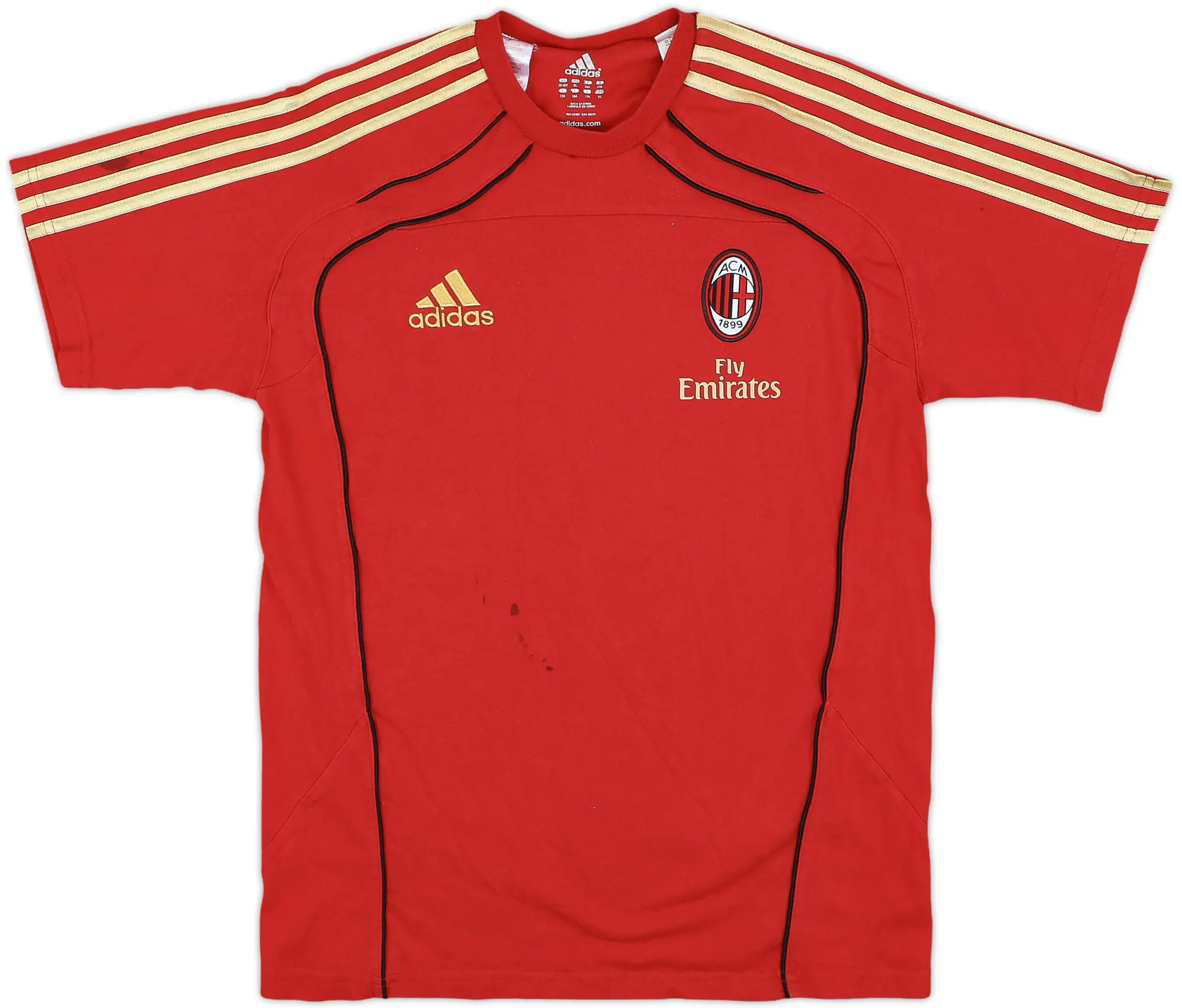 2010-11 AC Milan adidas Cotton Tee - 5/10 - (XL.Boys)