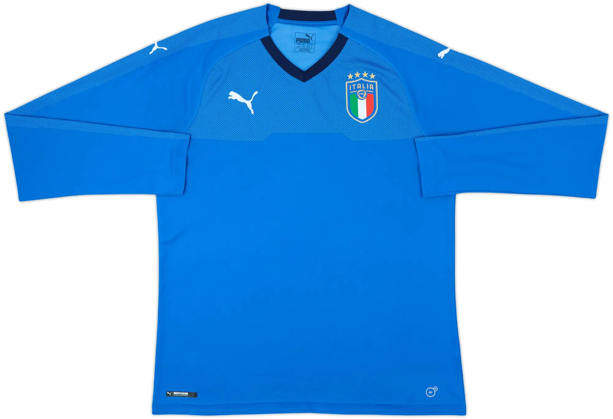 2018-19 Italy Home L/S Shirt - 9/10 - (XL)