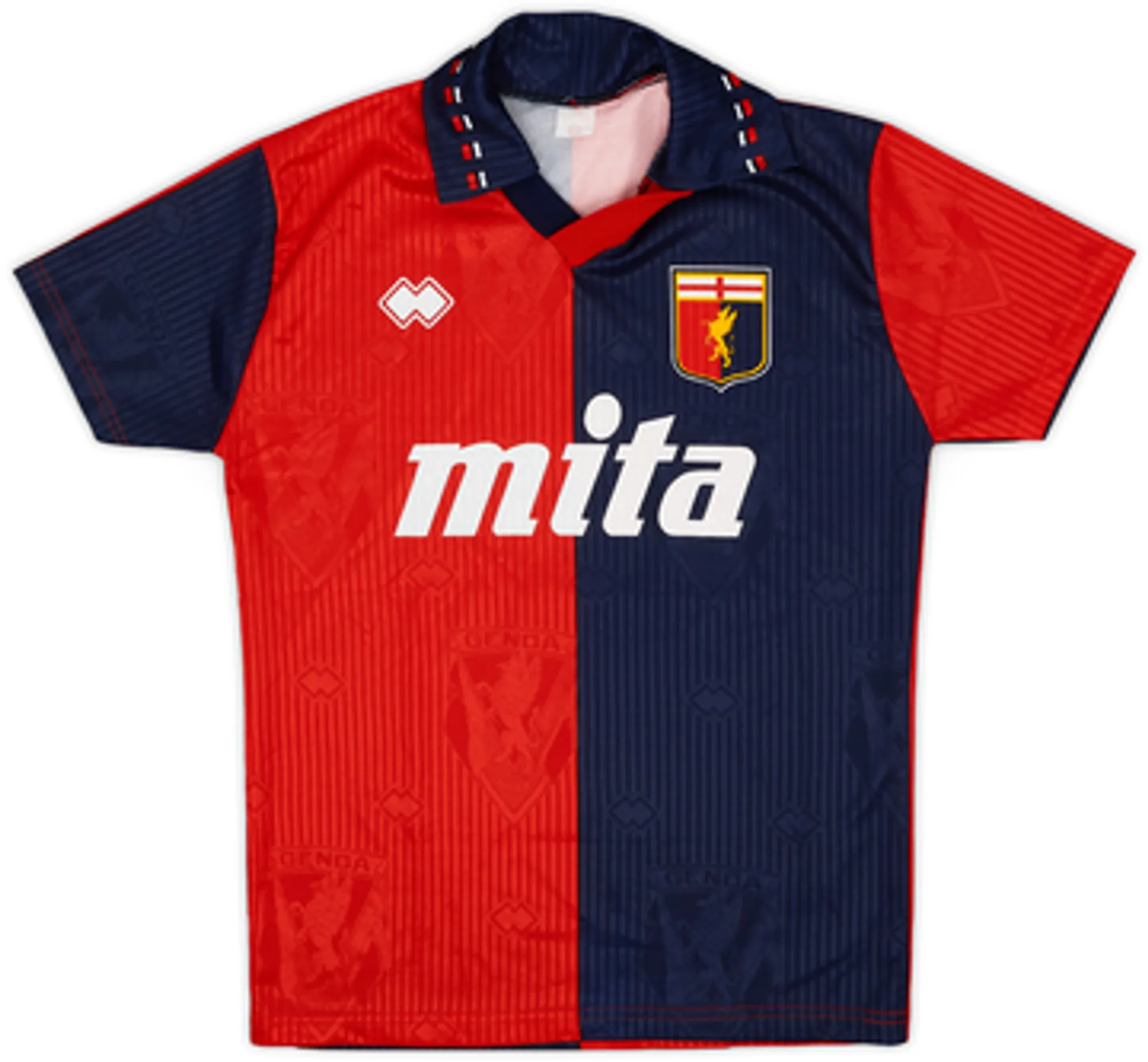 Errea Genoa Mens SS Home Shirt 1990/91