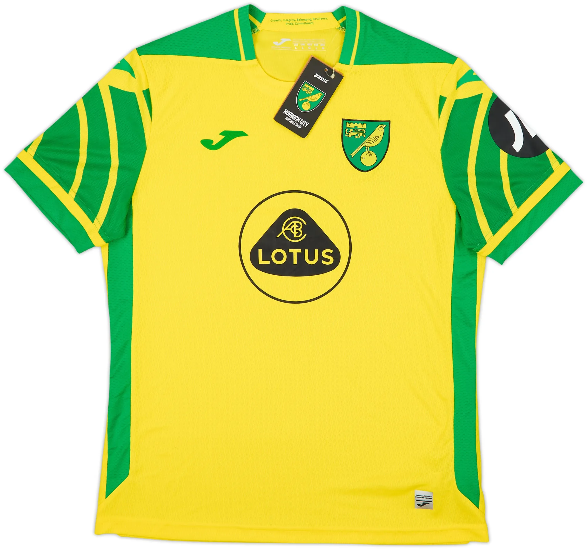 Joma Norwich City Mens SS Home Shirt 2021/22