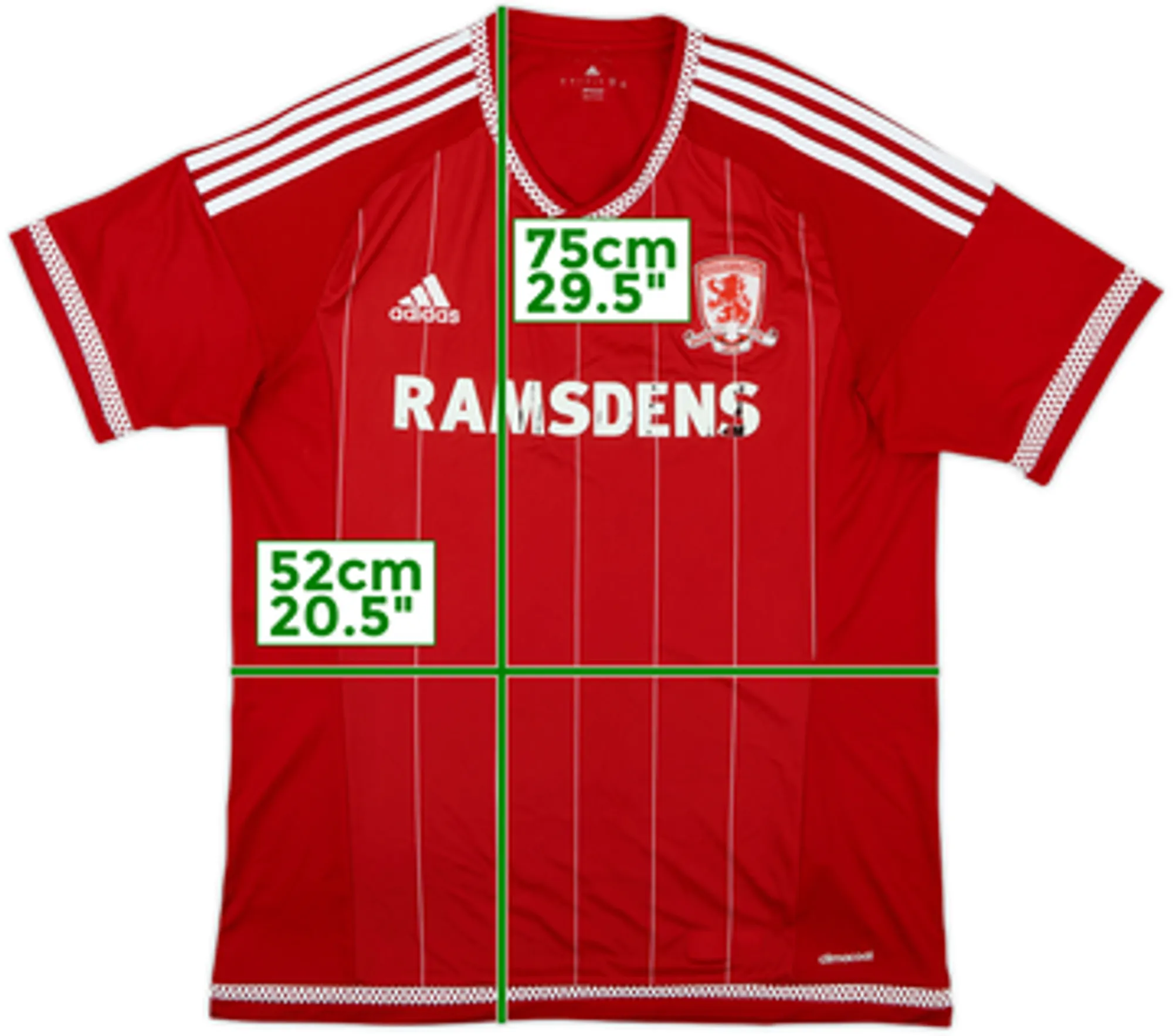 adidas Middlesbrough Mens SS Home Shirt 2015/16