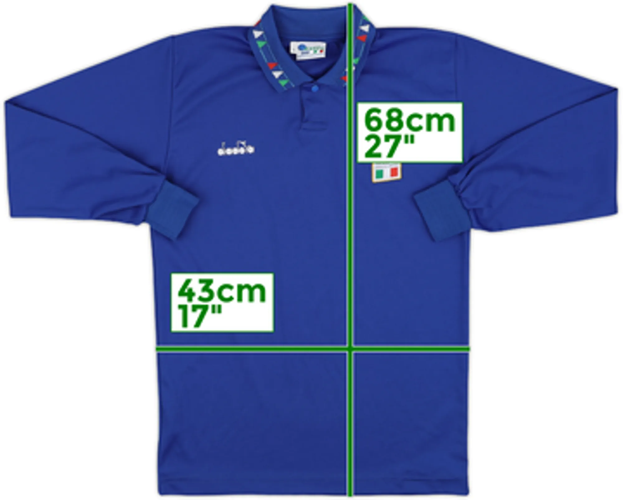 Diadora Italy Boys LS Home Shirt 1994