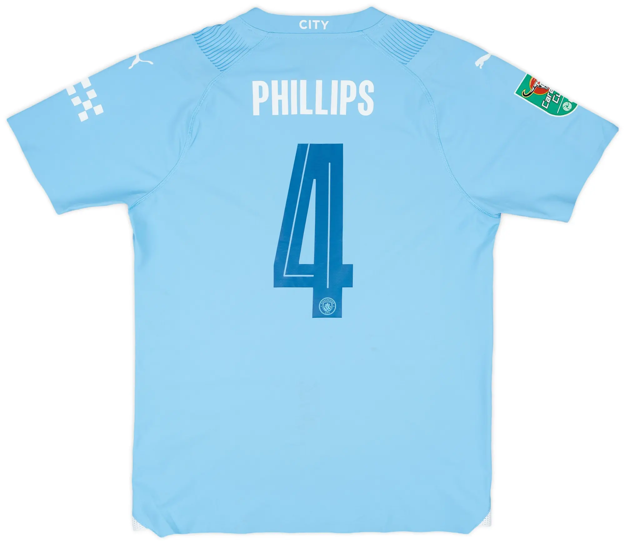 2023-24 Manchester City Match Issue Carabao Cup Home Shirt Phillips #4