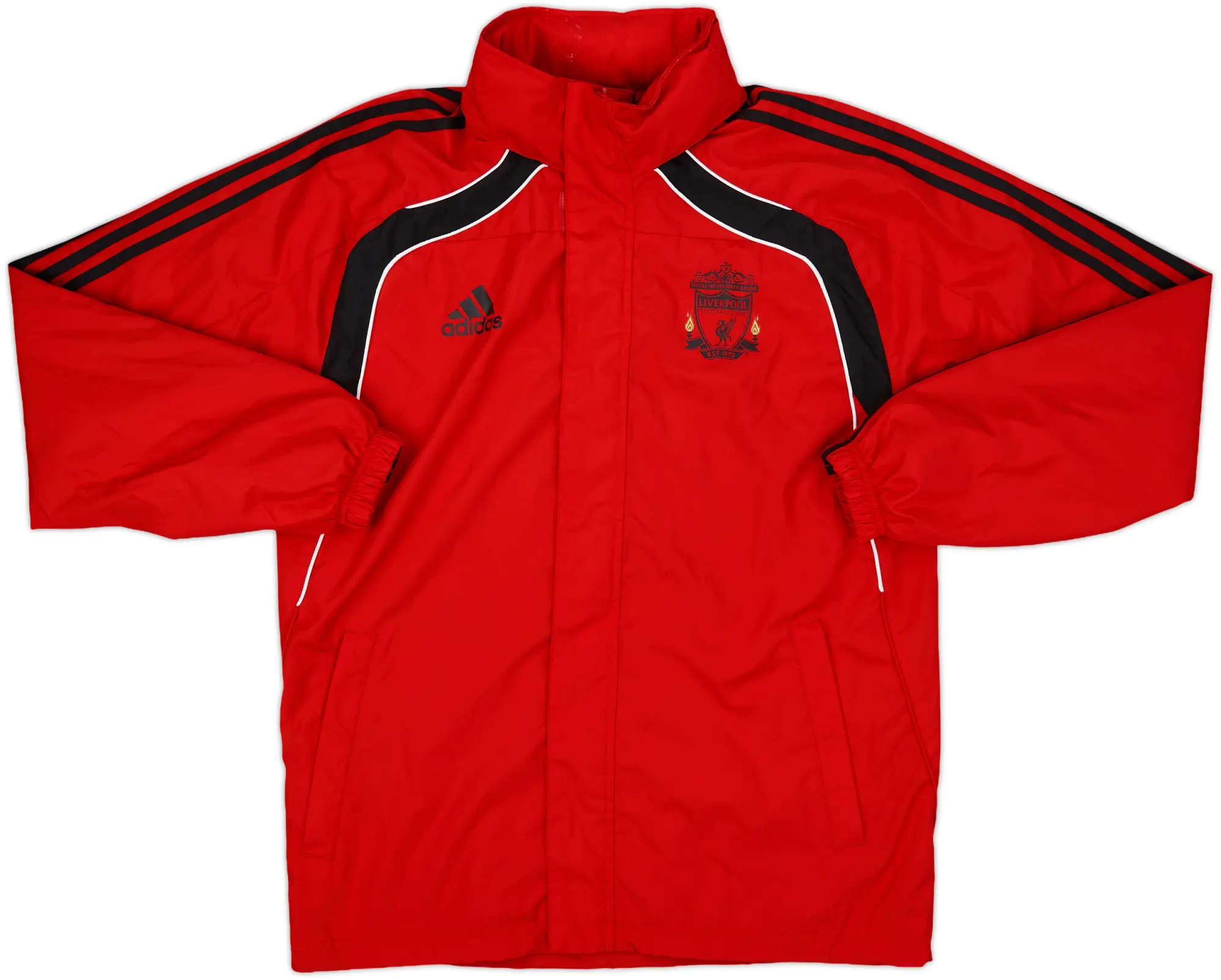 2010-11 Liverpool adidas Hooded Rain Jacket - 8/10 - (S/M)