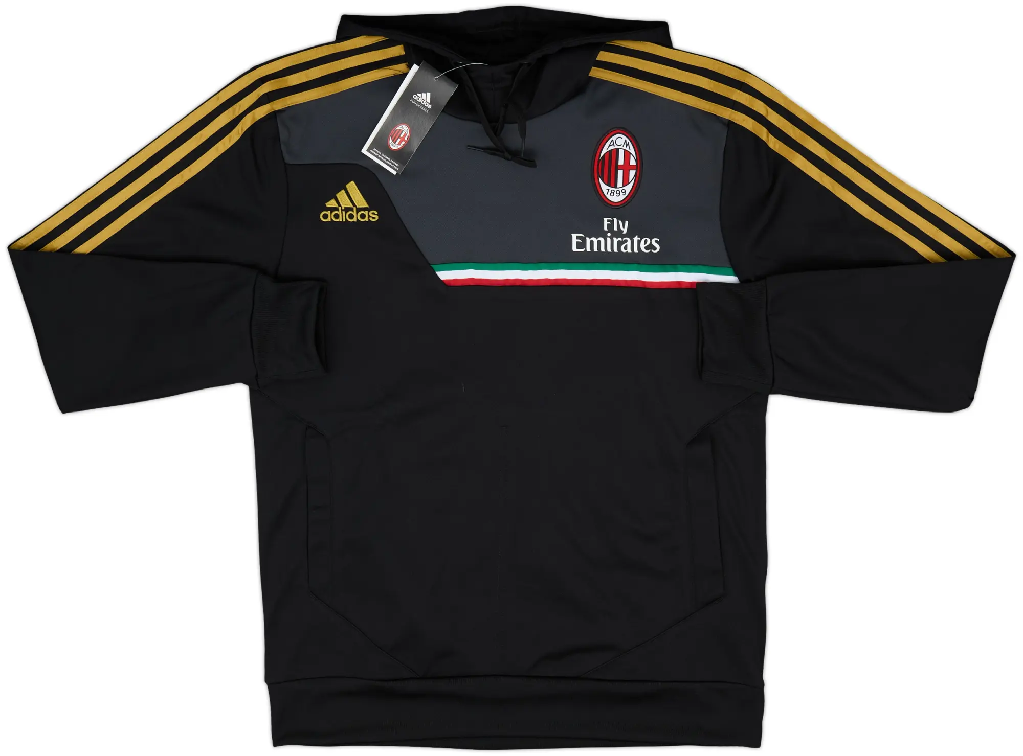 2013-14 AC Milan adidas Hooded Sweat Top (M)