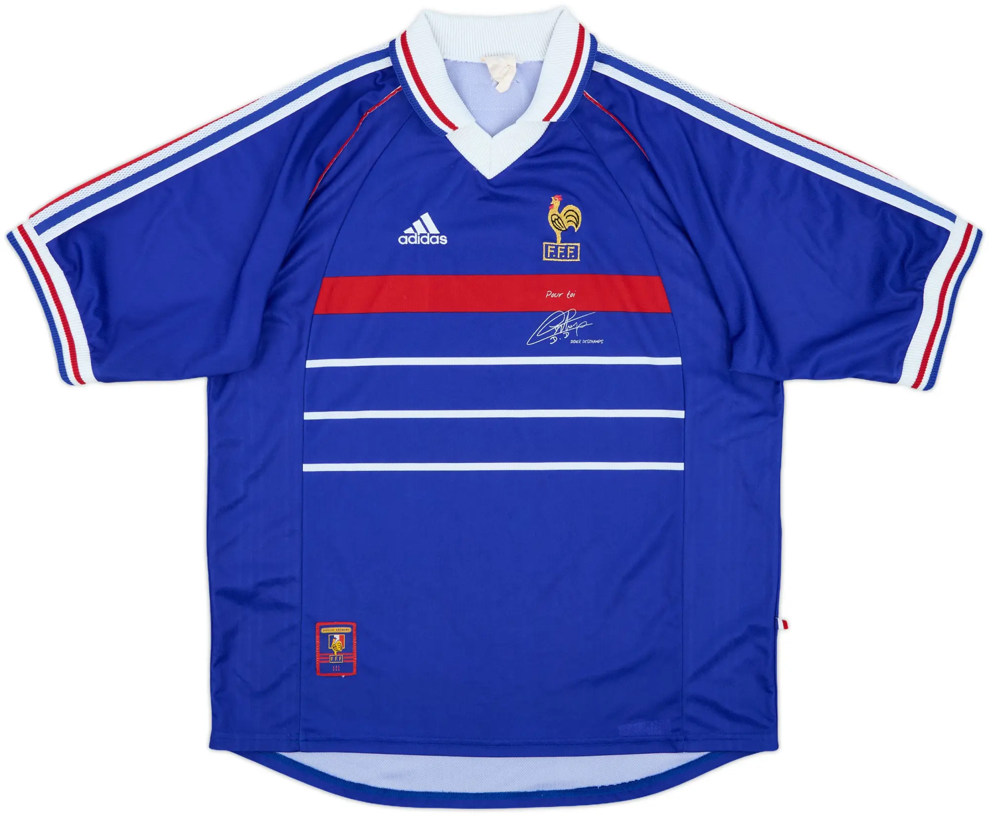 adidas France Mens SS Home Shirt 1998
