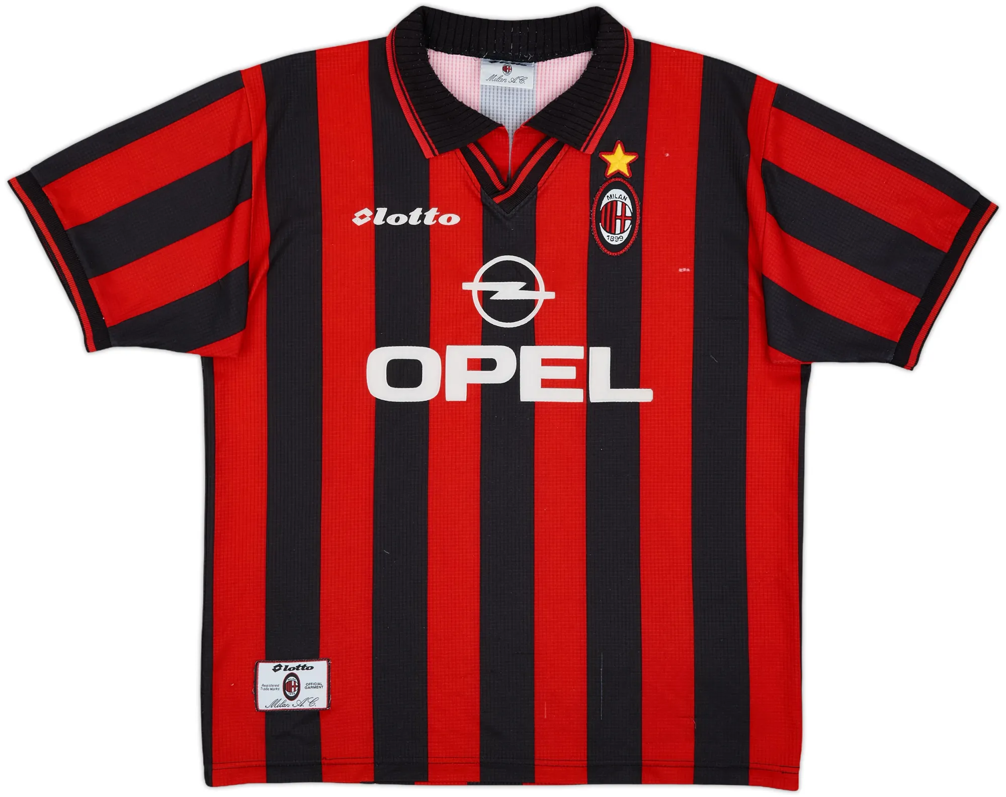 Lotto AC Milan Mens SS Home Shirt 1996/97