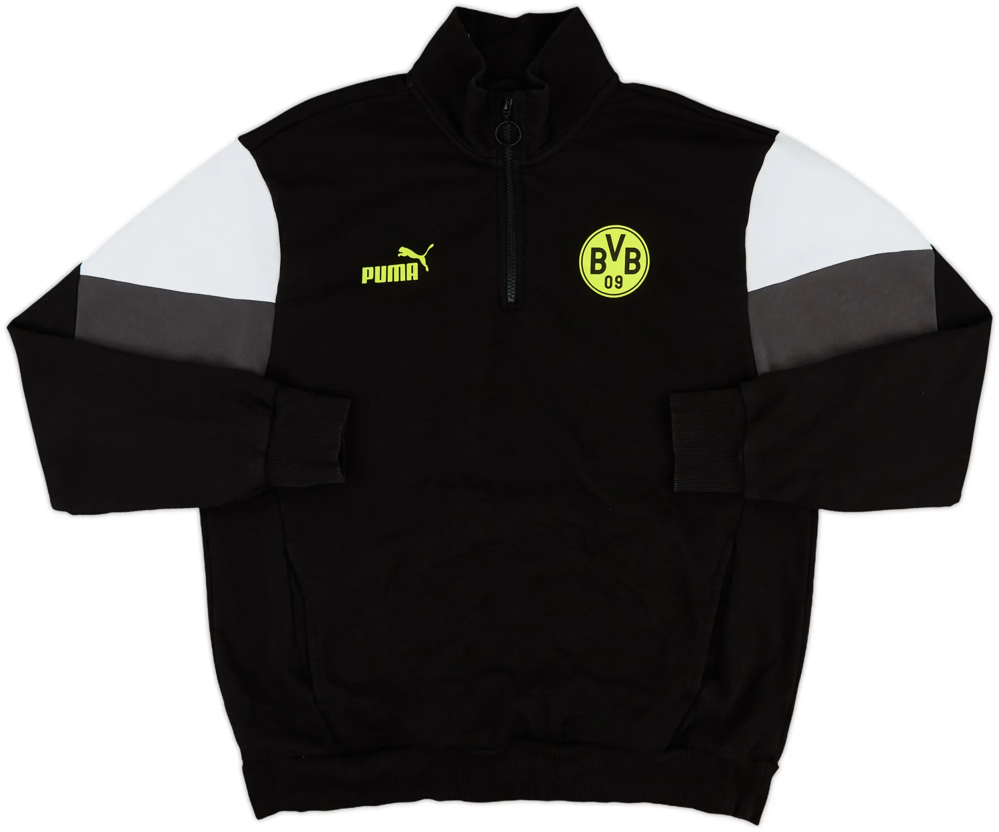 2021-22 Borussia Dortmund Puma FtblCulture 1/4 Zip Training Top - 8/10 - (L)