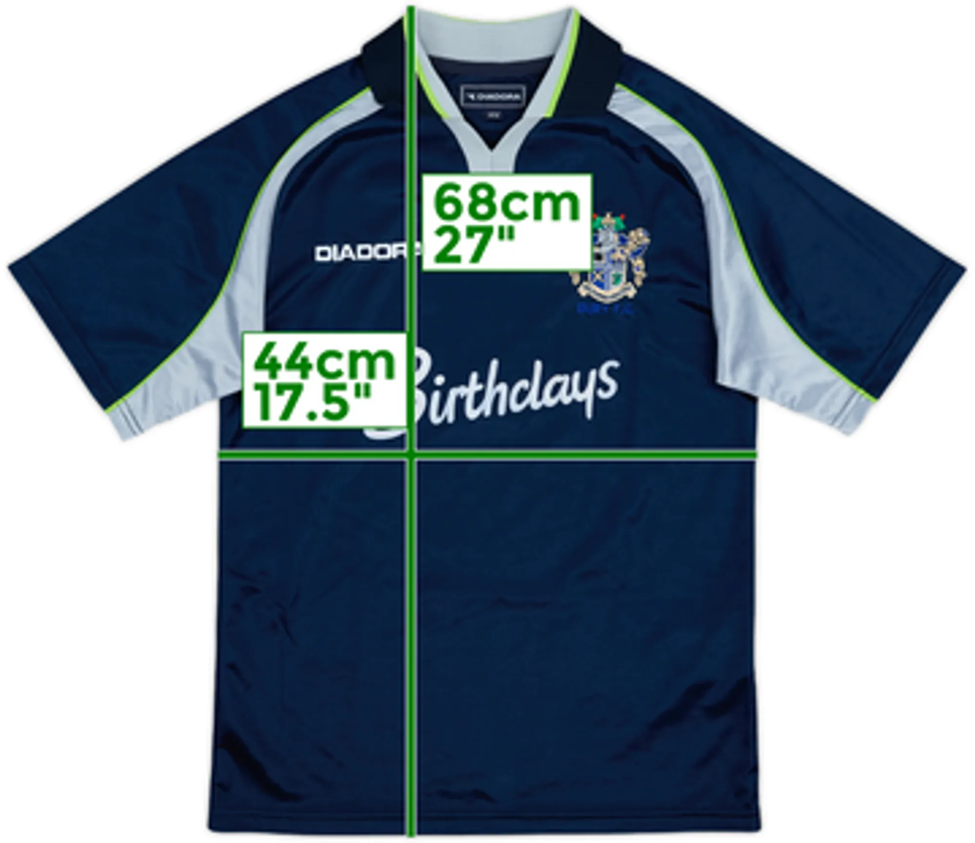 Diadora Bury Boys SS Away Shirt 1999/00