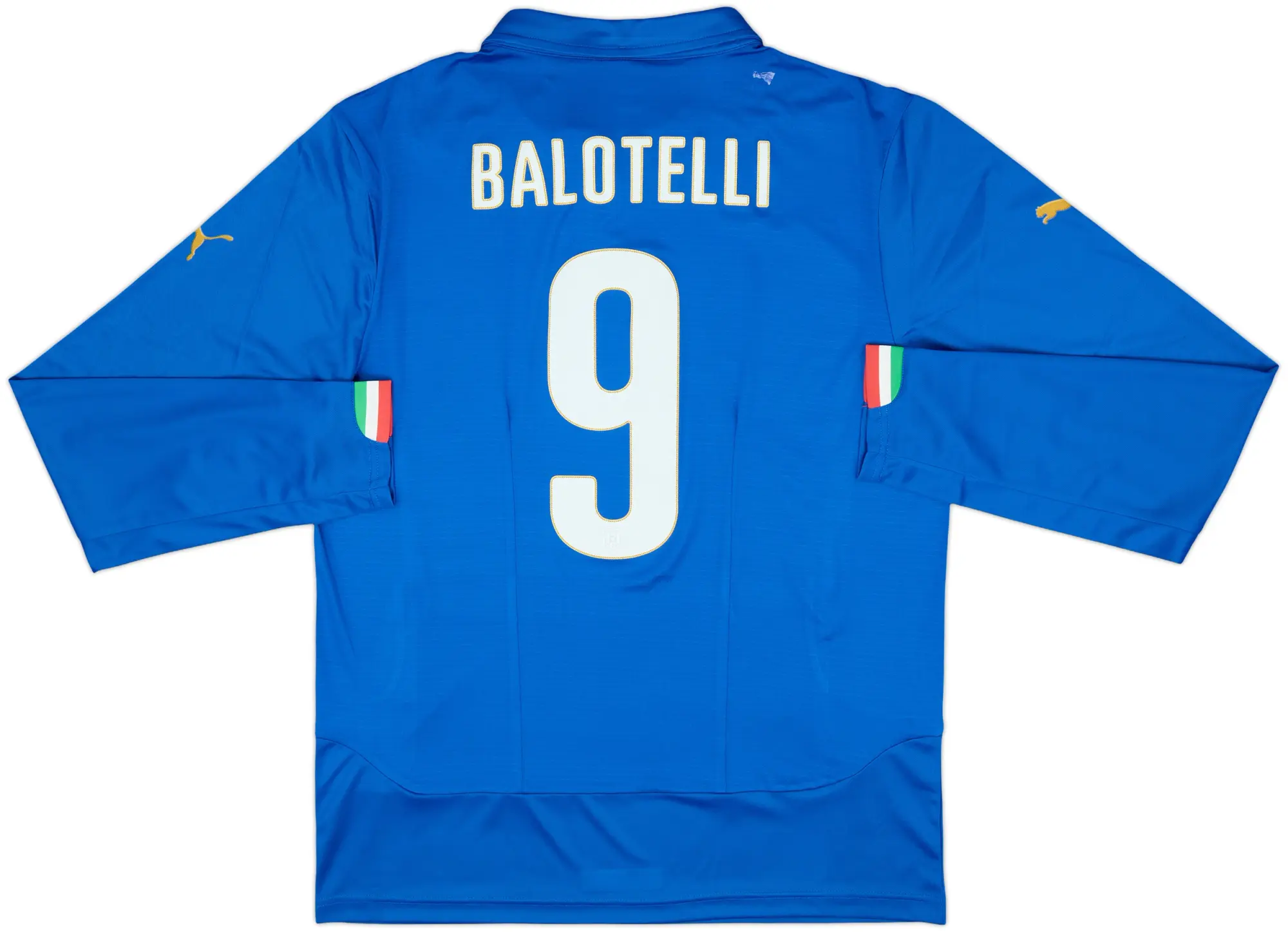 2014-15 Italy Authentic Home L/S Shirt Balotelli #9 (XL)