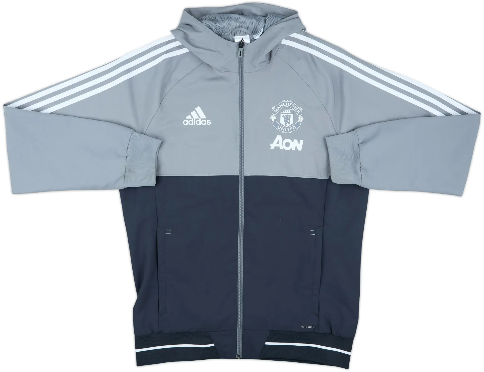 2017-18 Manchester United adidas Hooded Track Jacket - 8/10 - (M)