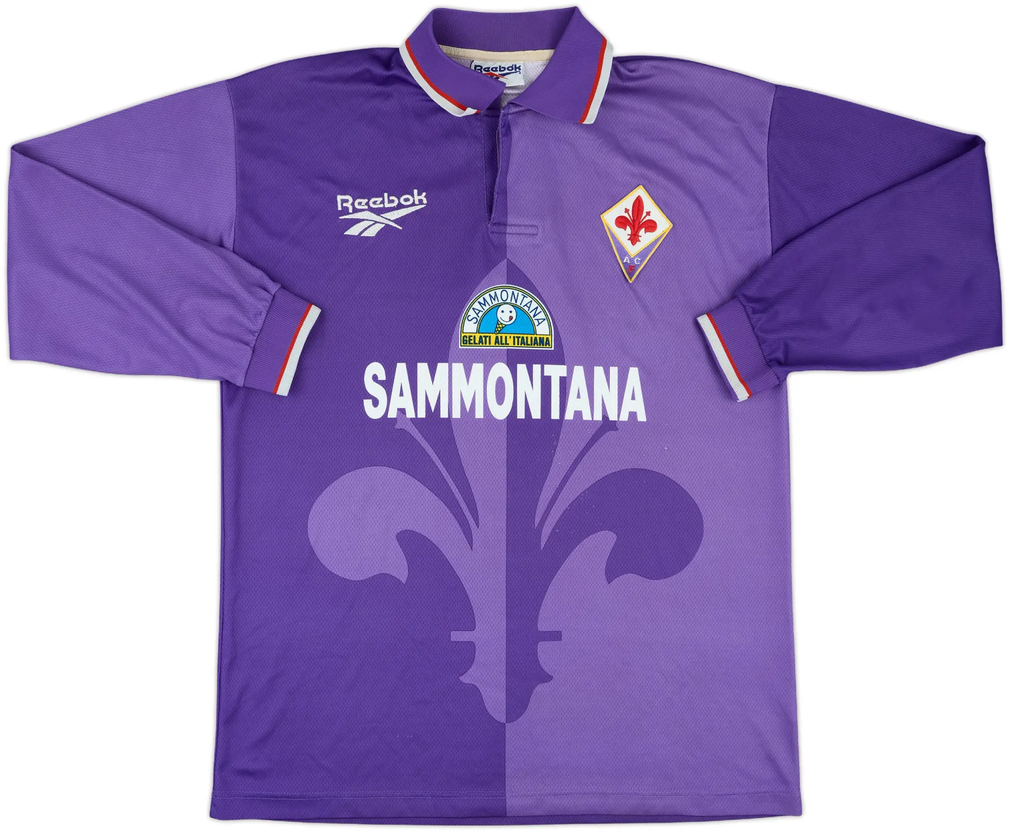 1995-96 Fiorentina Match Issue Home L/S Shirt #4