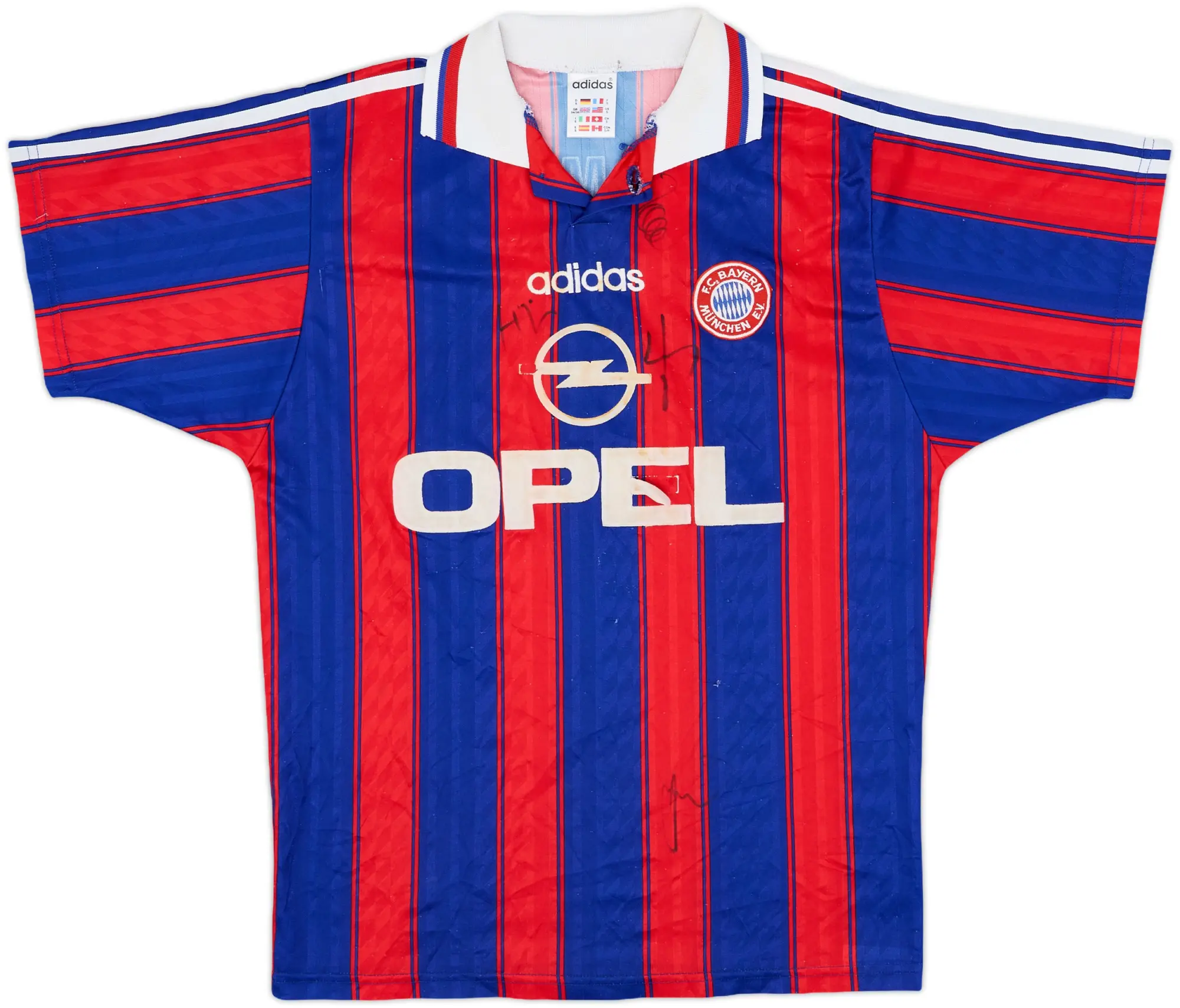 1995-97 Bayern Munich Signed Home Shirt - 4/10 - (S)