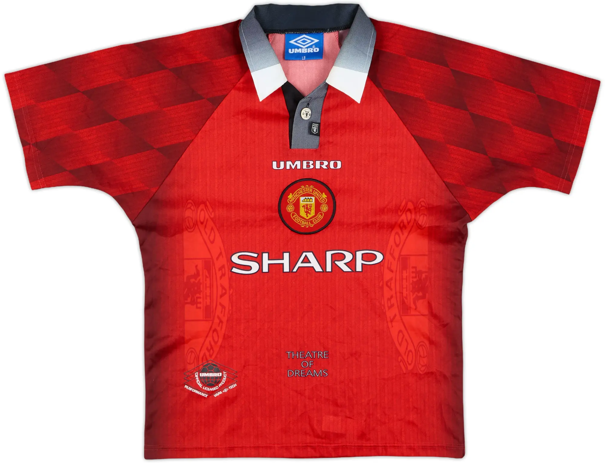 1996-98 Manchester United Home Shirt - 10/10 - (L.Boys)