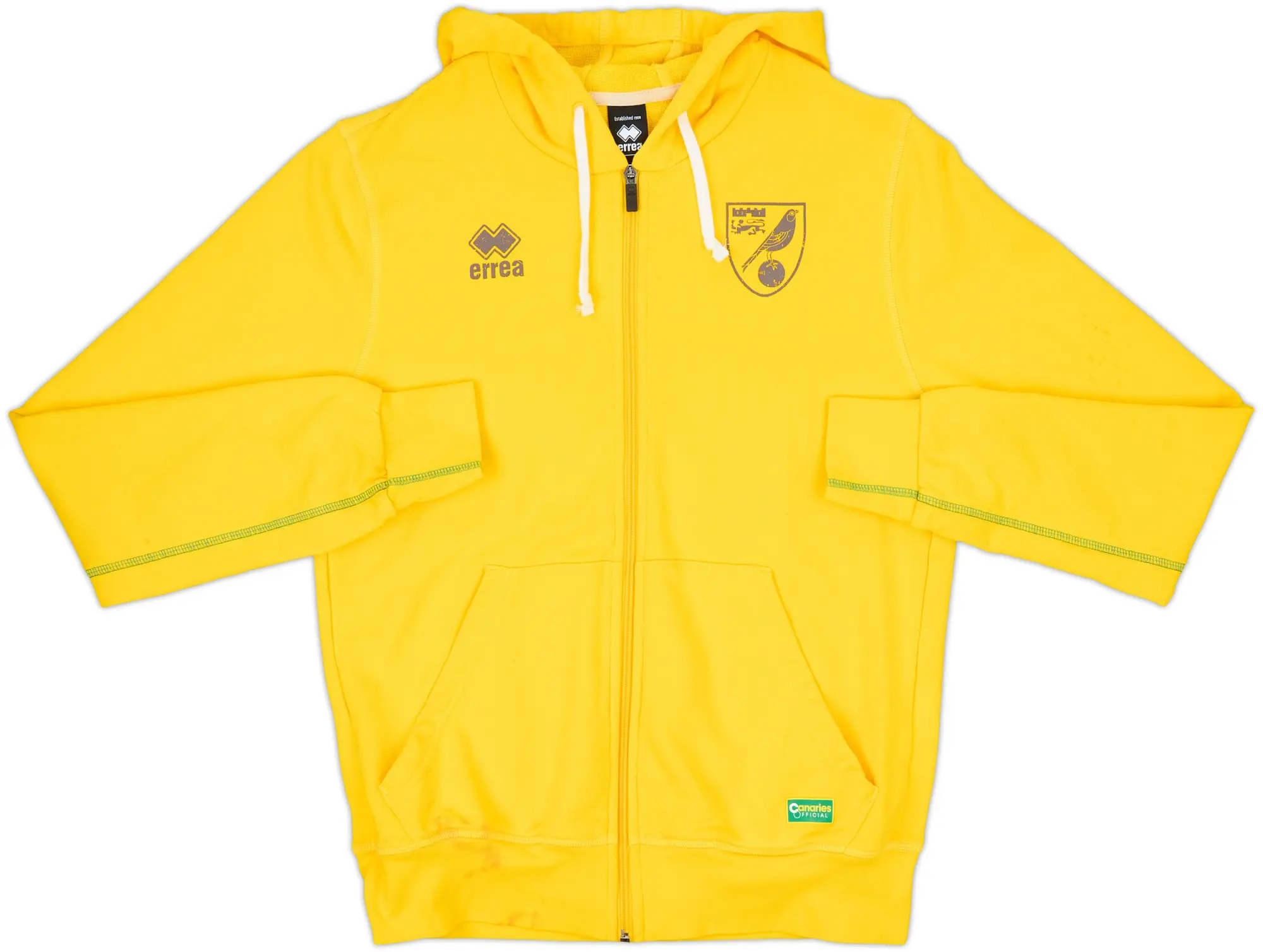 2016-17 Norwich Errea Hooded Track Jacket - 8/10 - (L)