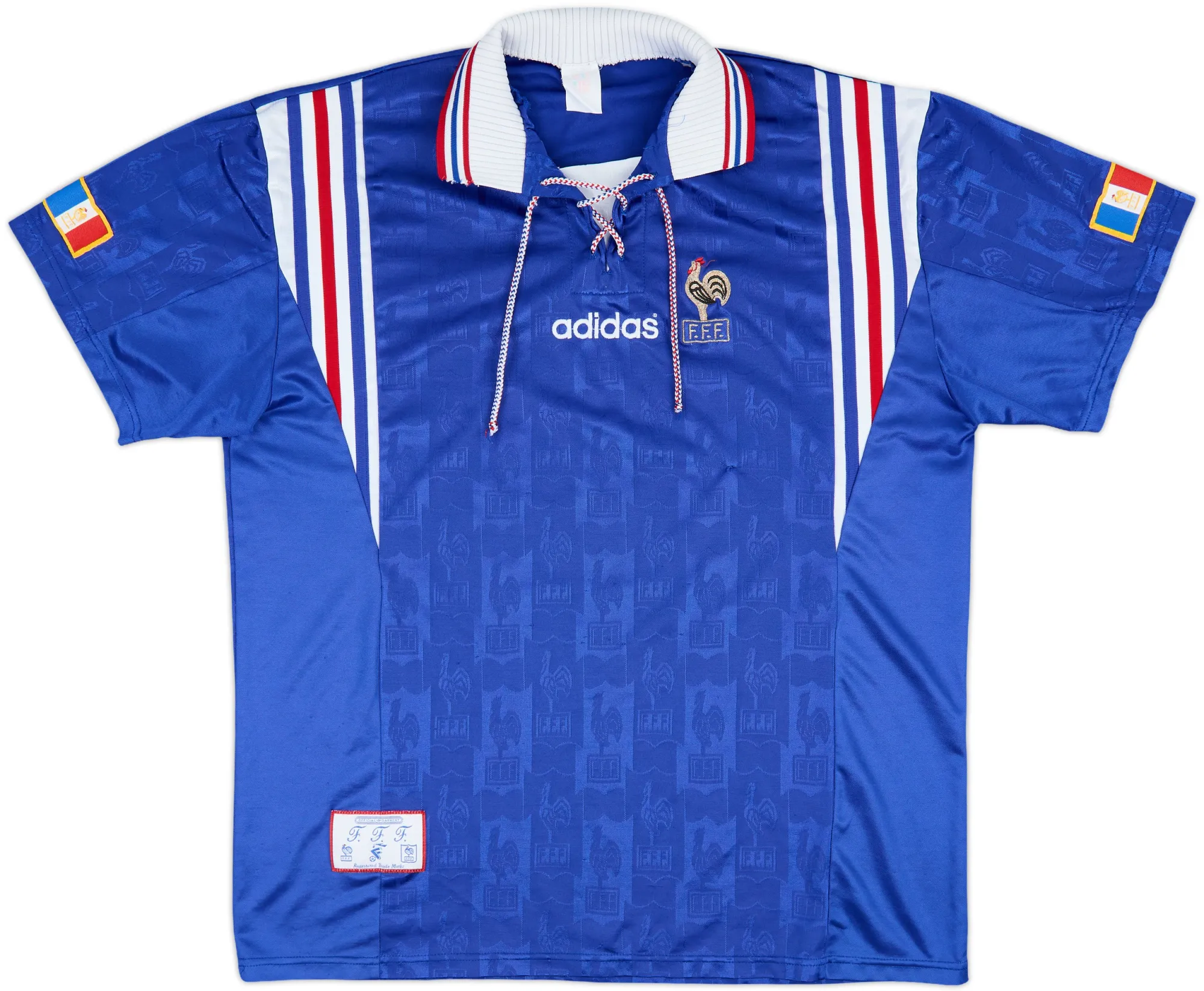 adidas France Mens SS Home Shirt 1996