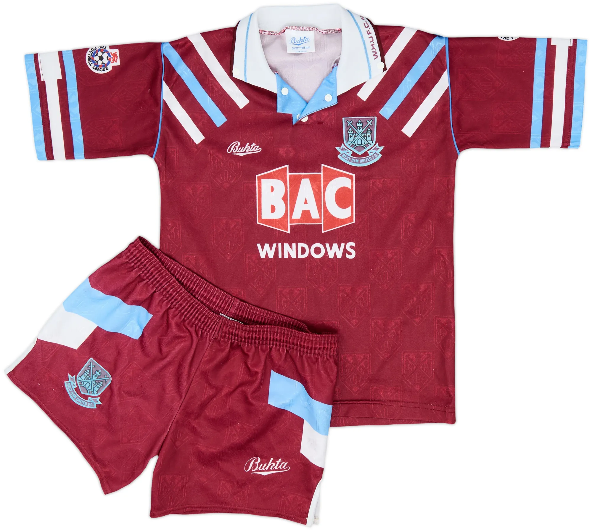 Bukta West Ham United Boys SS Home Mini Kit 1991/92