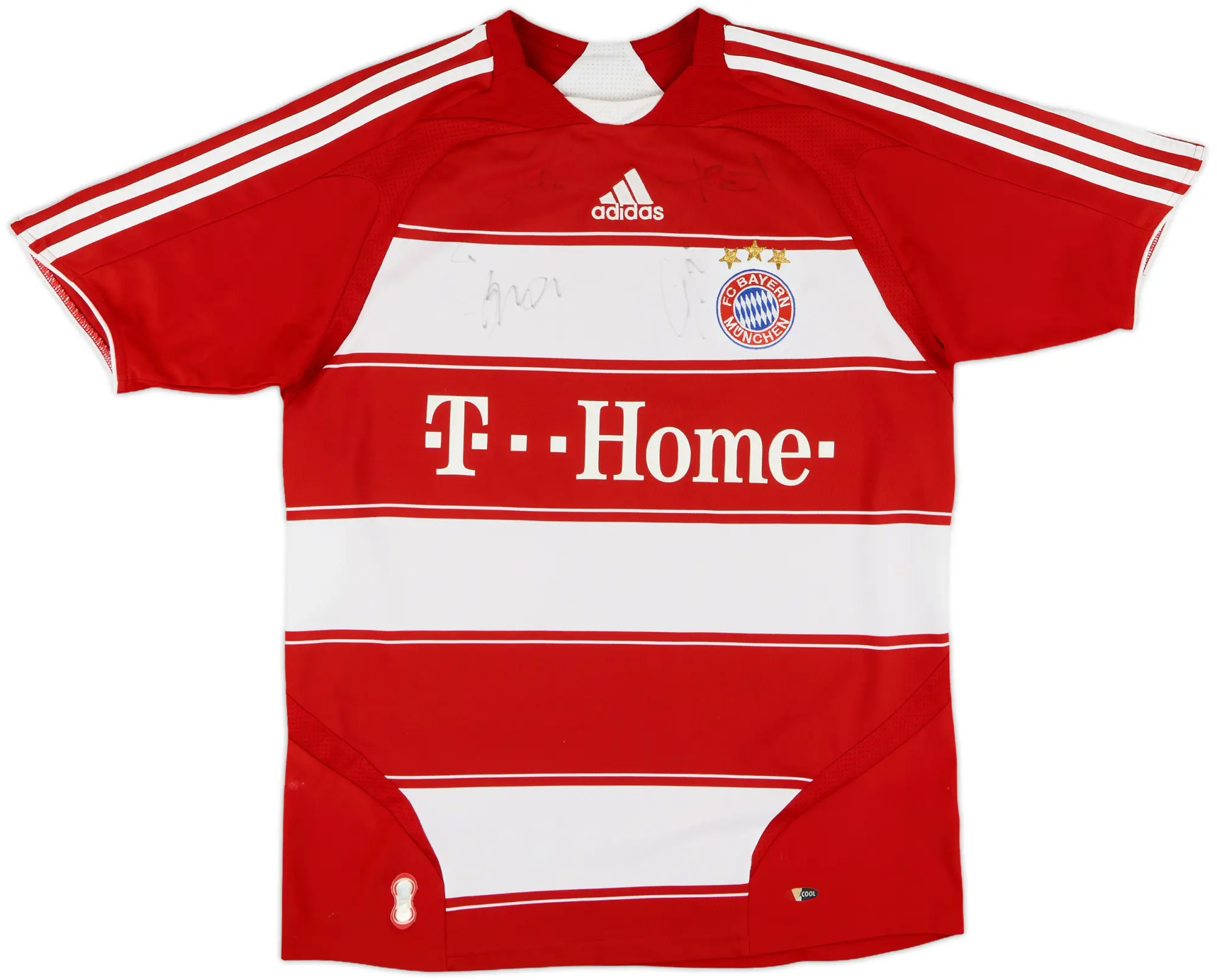 2007-08 Bayern Munich Signed Home Shirt - 8/10 - (XL.Boys)