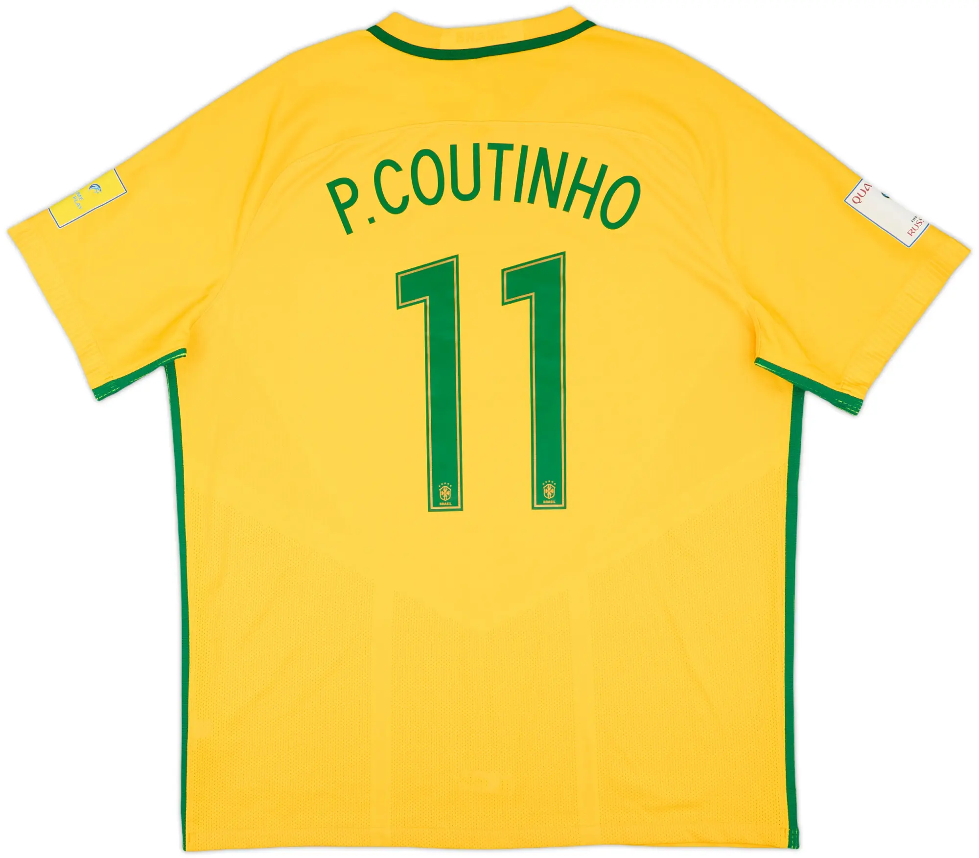 2016-17 Brazil Authentic Home Shirt P.Coutinho #11 (XXL)
