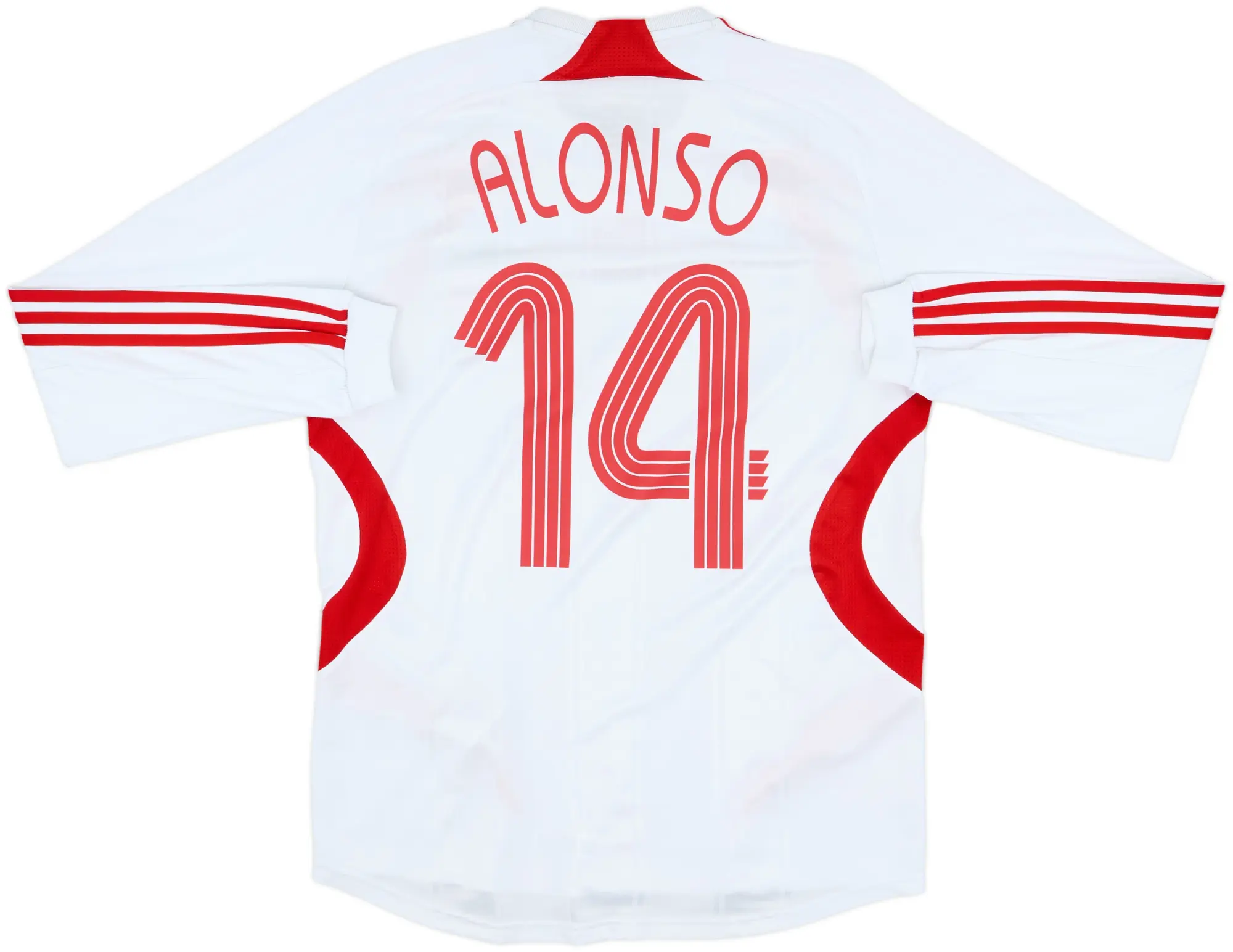 2007-08 Liverpool Player Issue Away L/S Shirt Alonso #14 - 6/10 - (M)