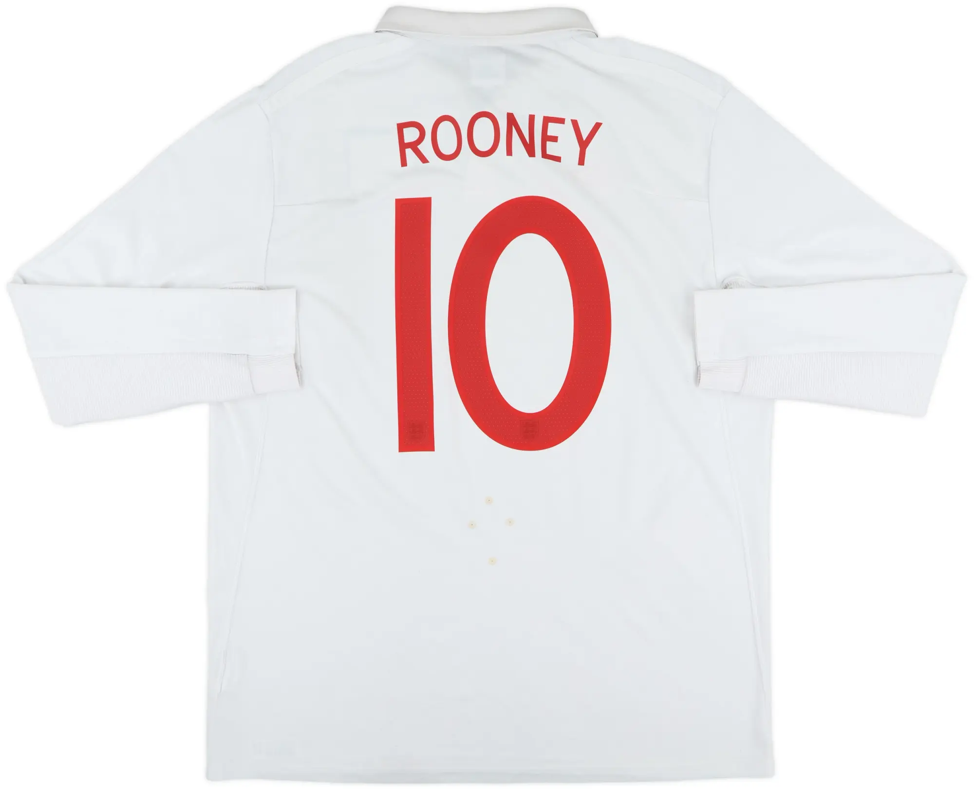 2009-10 England Home L/S Shirt Rooney #10 - 8/10 - (L)