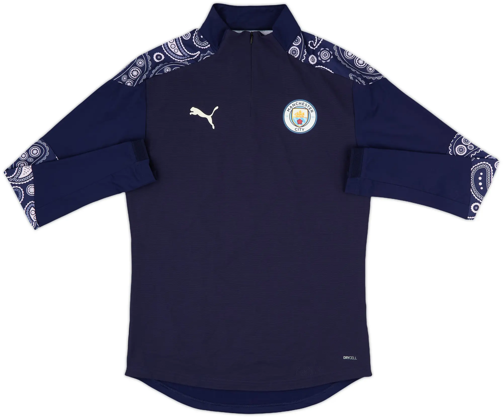 2019-20 Manchester City Puma 1/4 Zip Drill Top - 8/10 - (M)