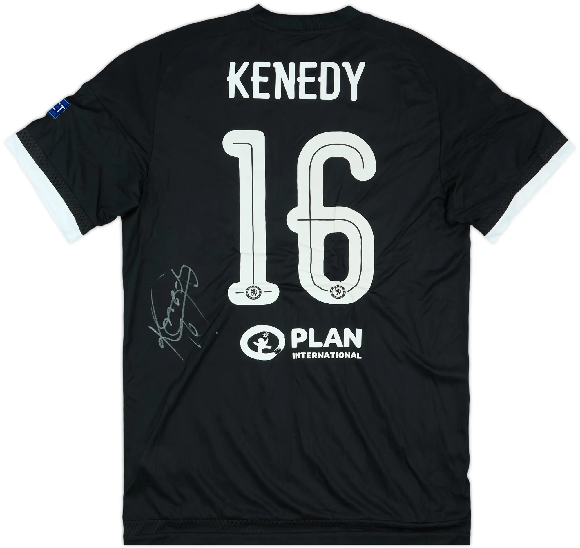 2015-16 Chelsea Match Issue Signed Champions League Third Shirt Kenedy #16