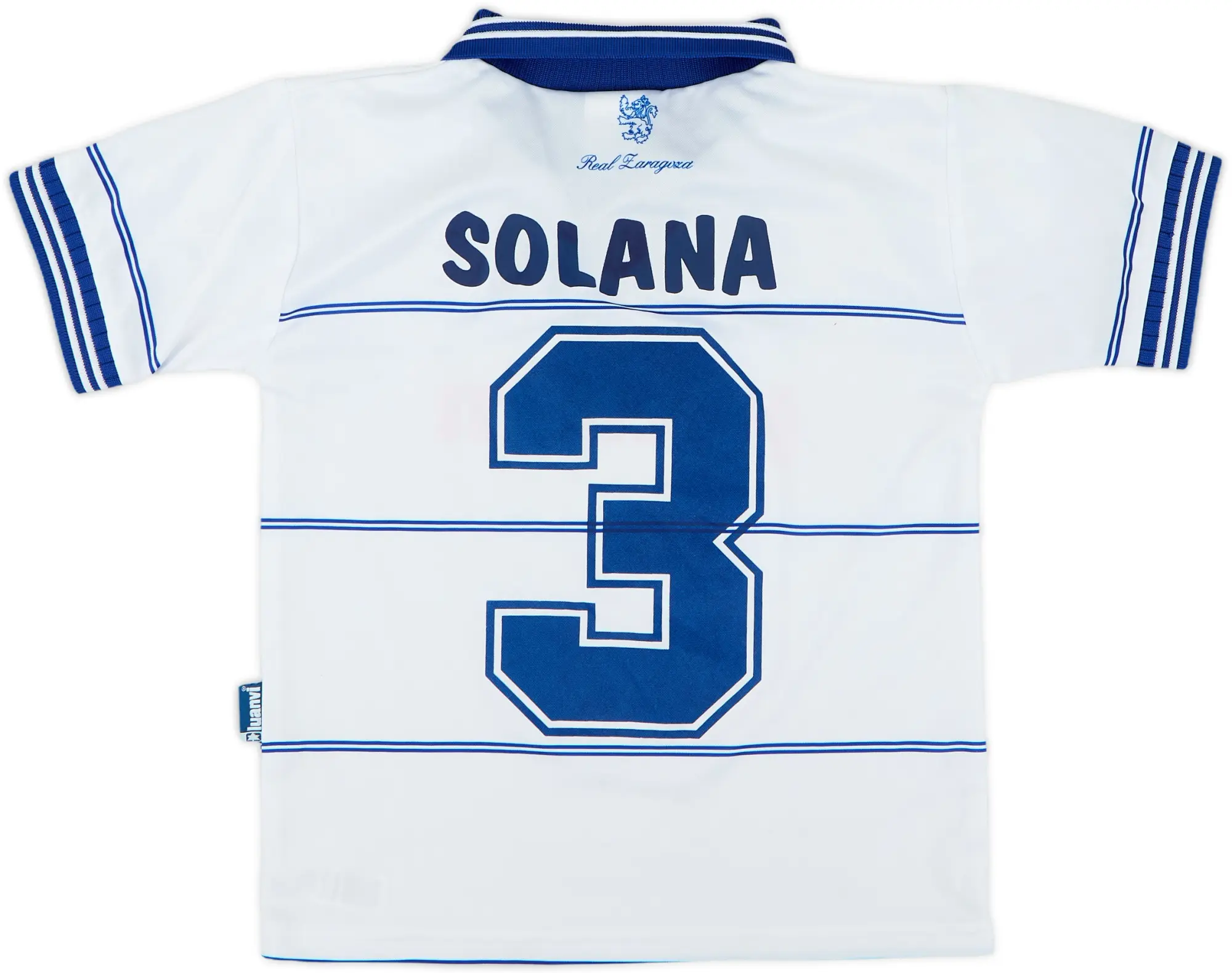 1999-01 Real Zaragoza Home Shirt Solana #3 - 7/10 - (M.Boys)