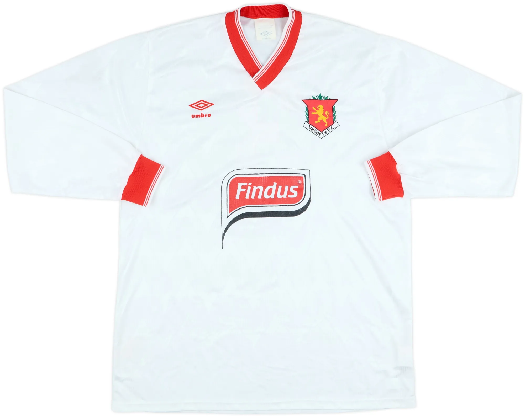 Umbro Valletta Mens LS Player Issue Home Shirt 1992/94