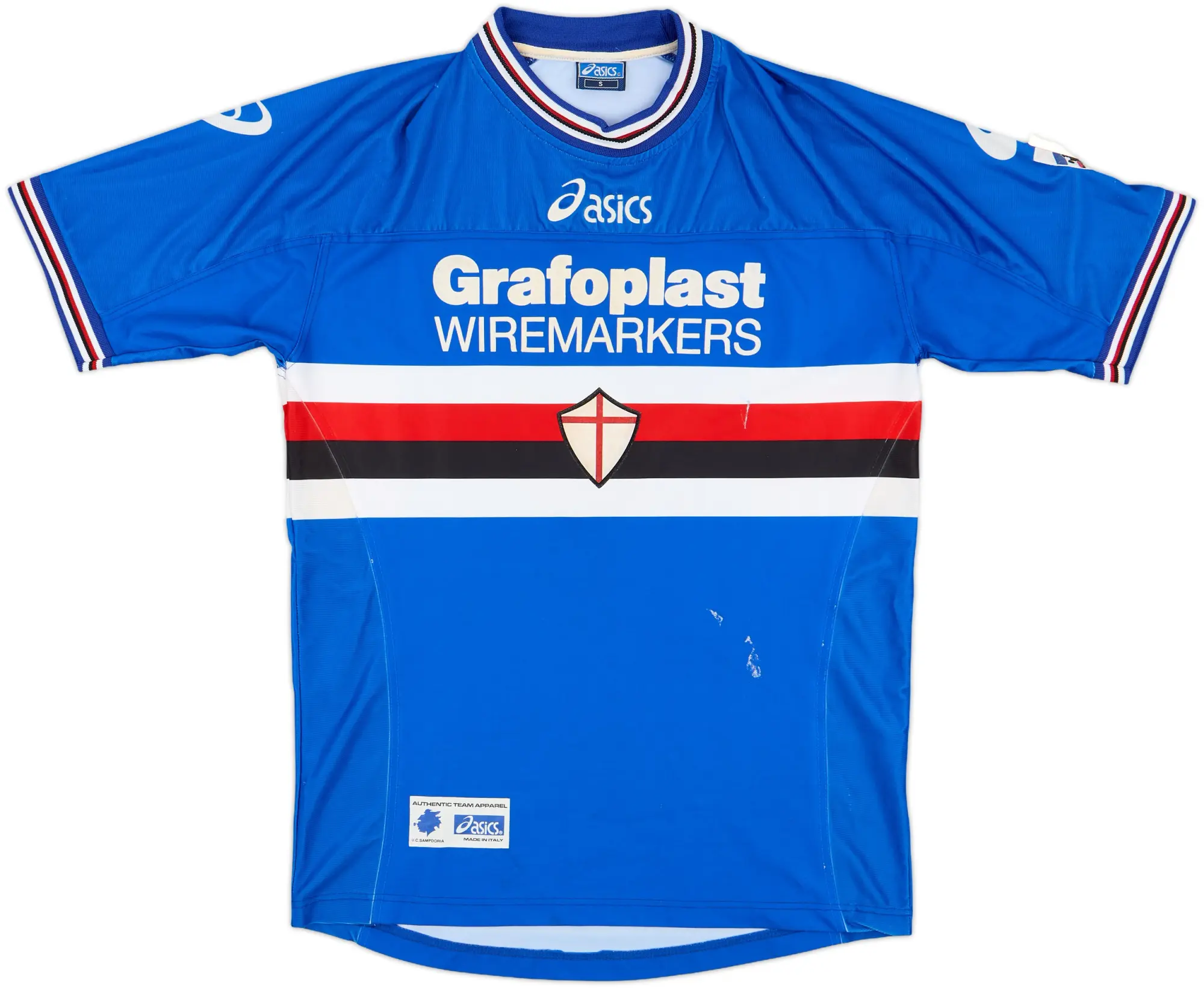 Asics Sampdoria Mens SS Home Shirt 2001/02