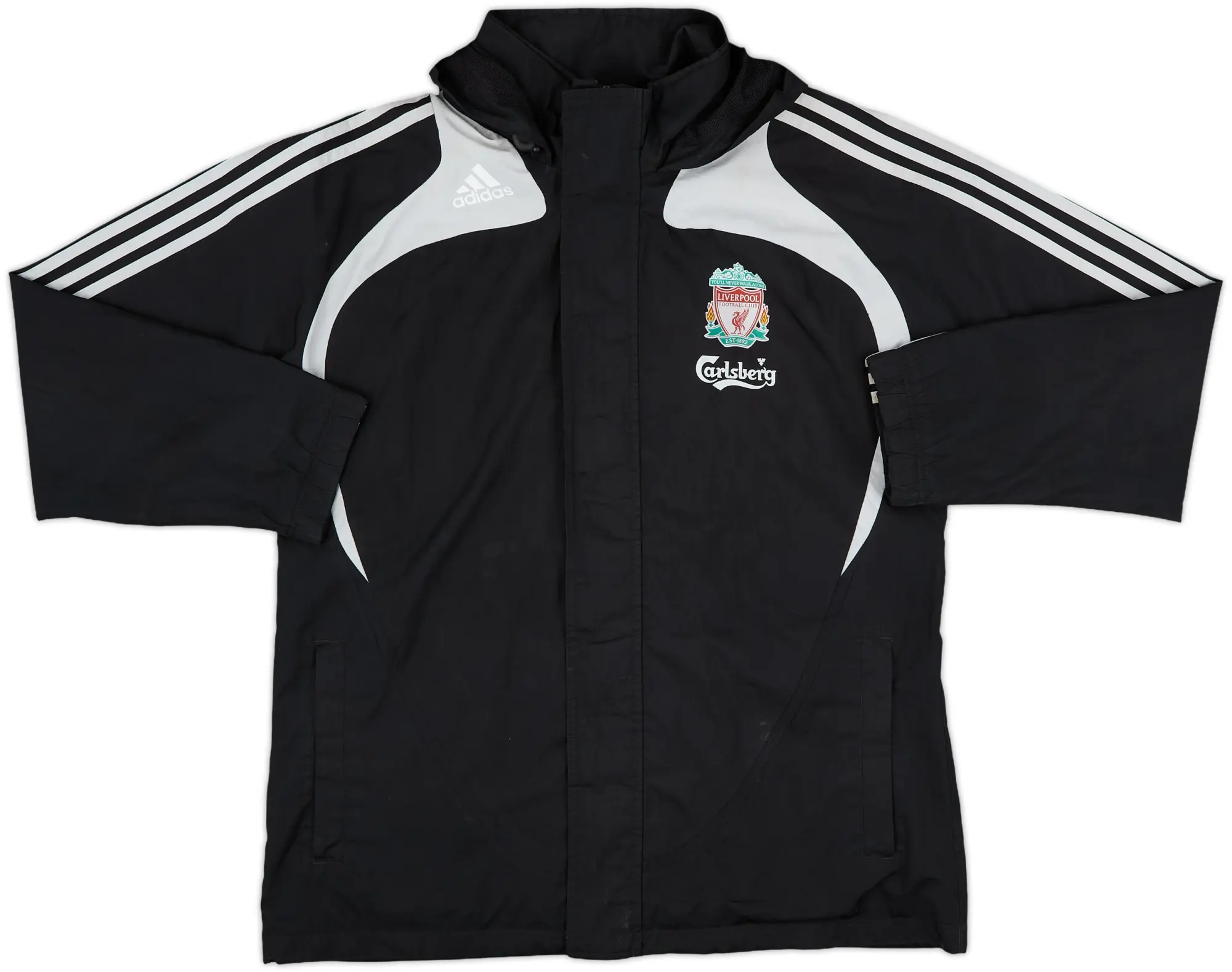 2008-09 Liverpool adidas Hooded Rain Jacket - 8/10 - (M/L)