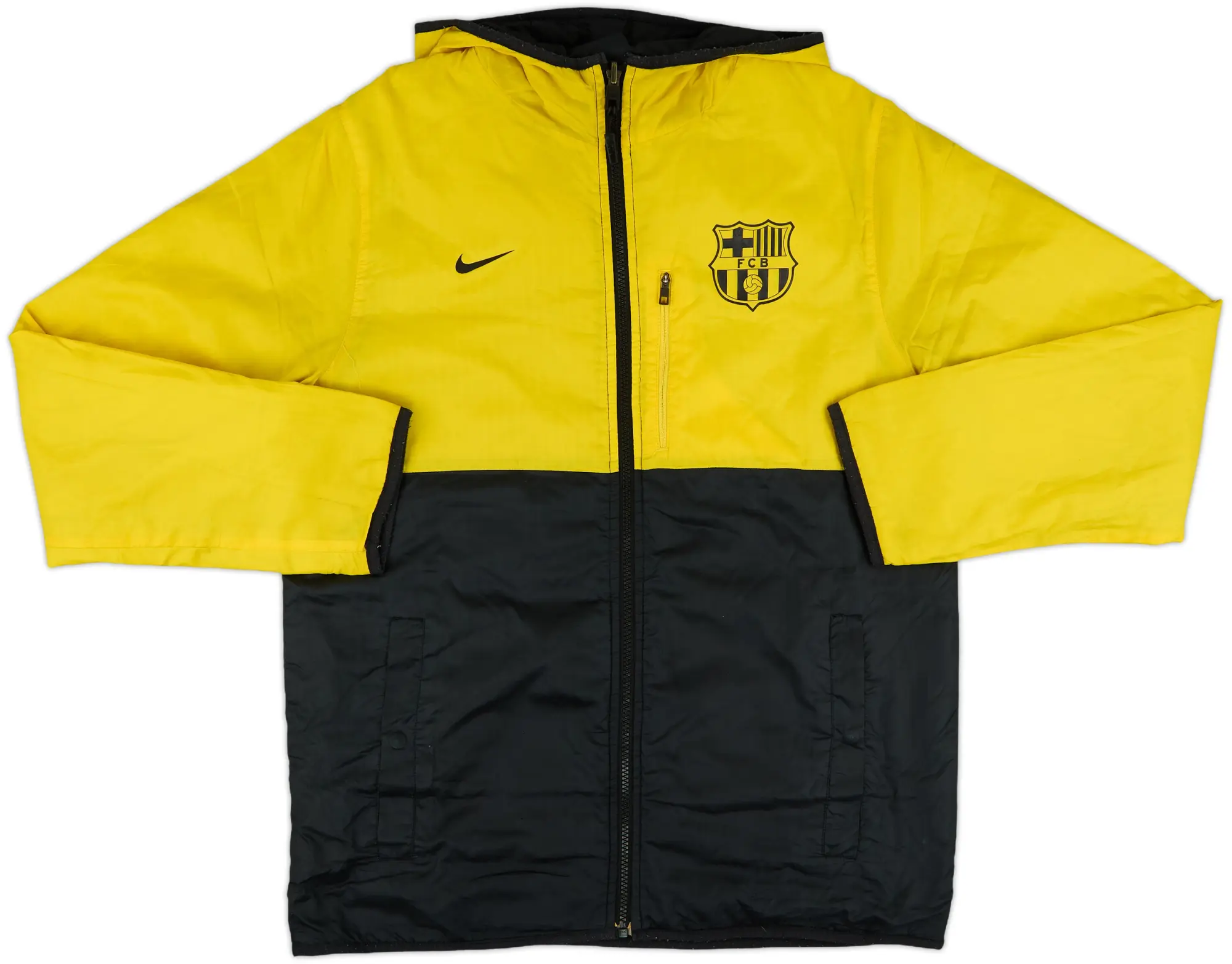 2011-12 Barcelona Nike Reversible Hooded Rain Jacket - 8/10 - (L)