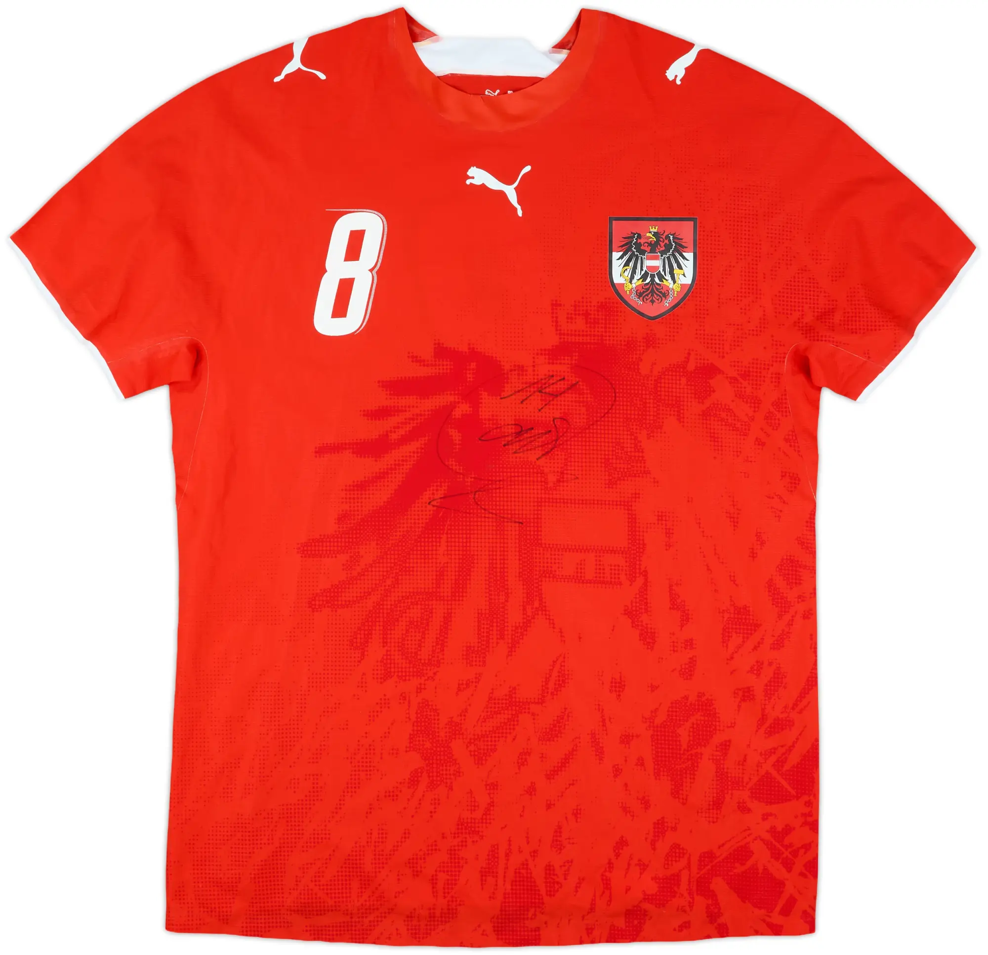 2006-08 Austria Match Issue Signed Home Shirt #8