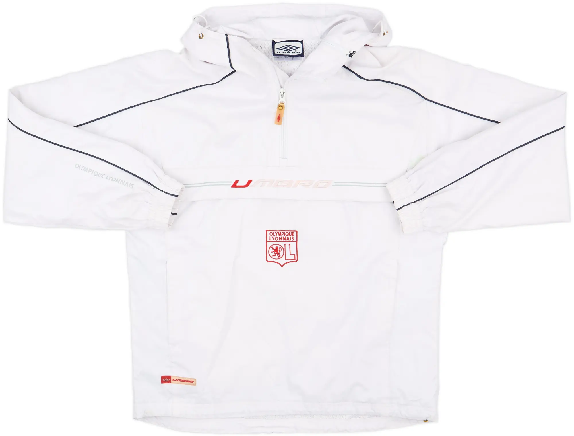 2002-03 Lyon Umbro 1/2 Zip Hooded Rain Jacket - 4/10 - (S)