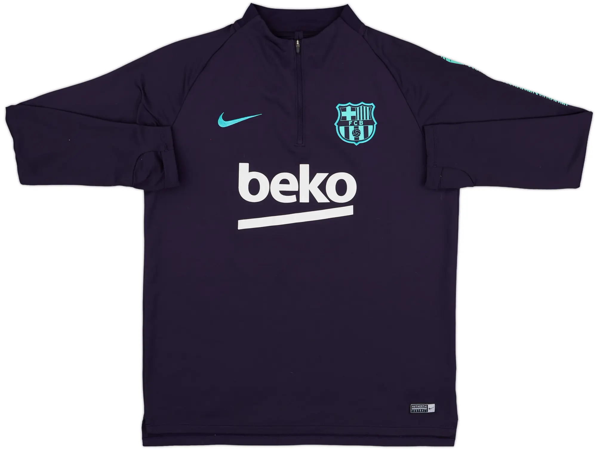 2018-19 Barcelona Nike 1/4 Zip Training Top - 8/10 - (L)