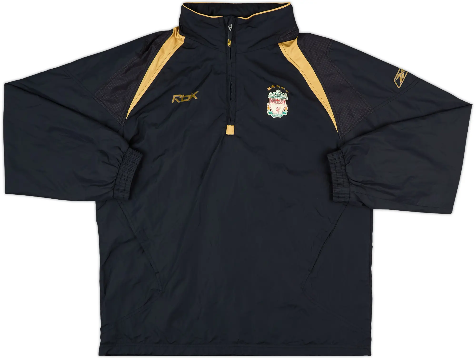 2005-06 Liverpool Reebok 1/4 Zip Hooded Rain Jacket - 6/10 - (M)